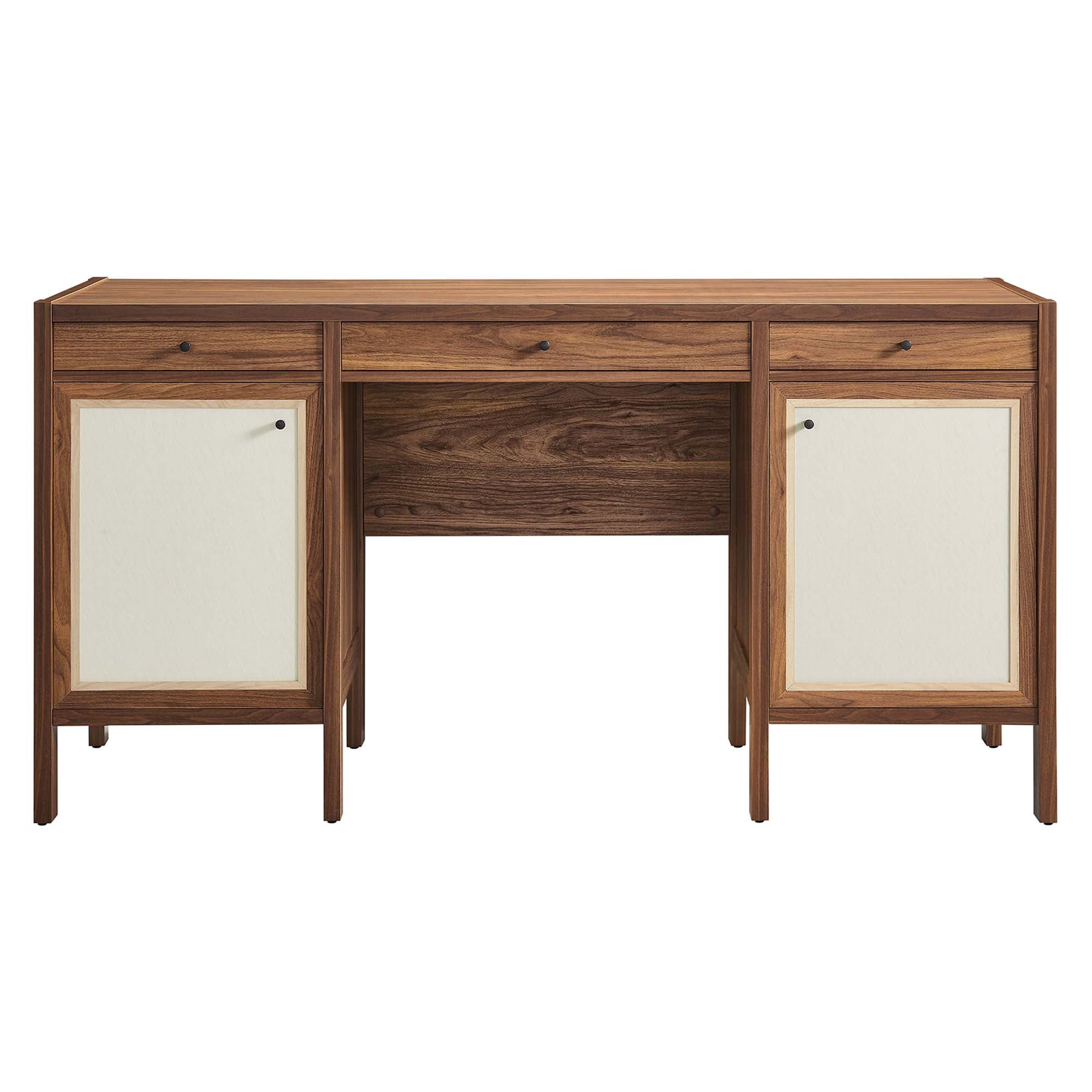 Capri 58" Wood Grain Office Desk, Walnut