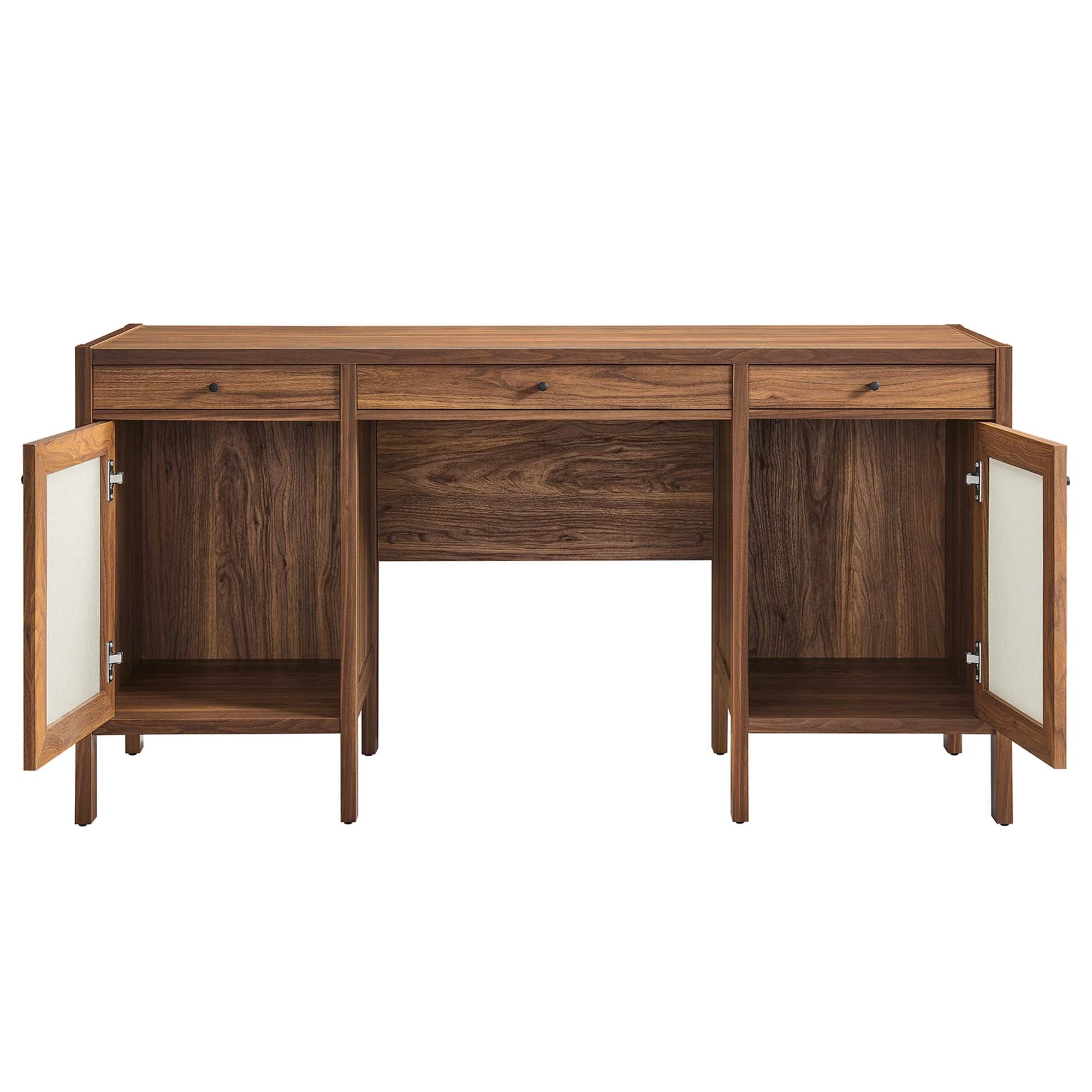 Capri 58" Wood Grain Office Desk, Walnut