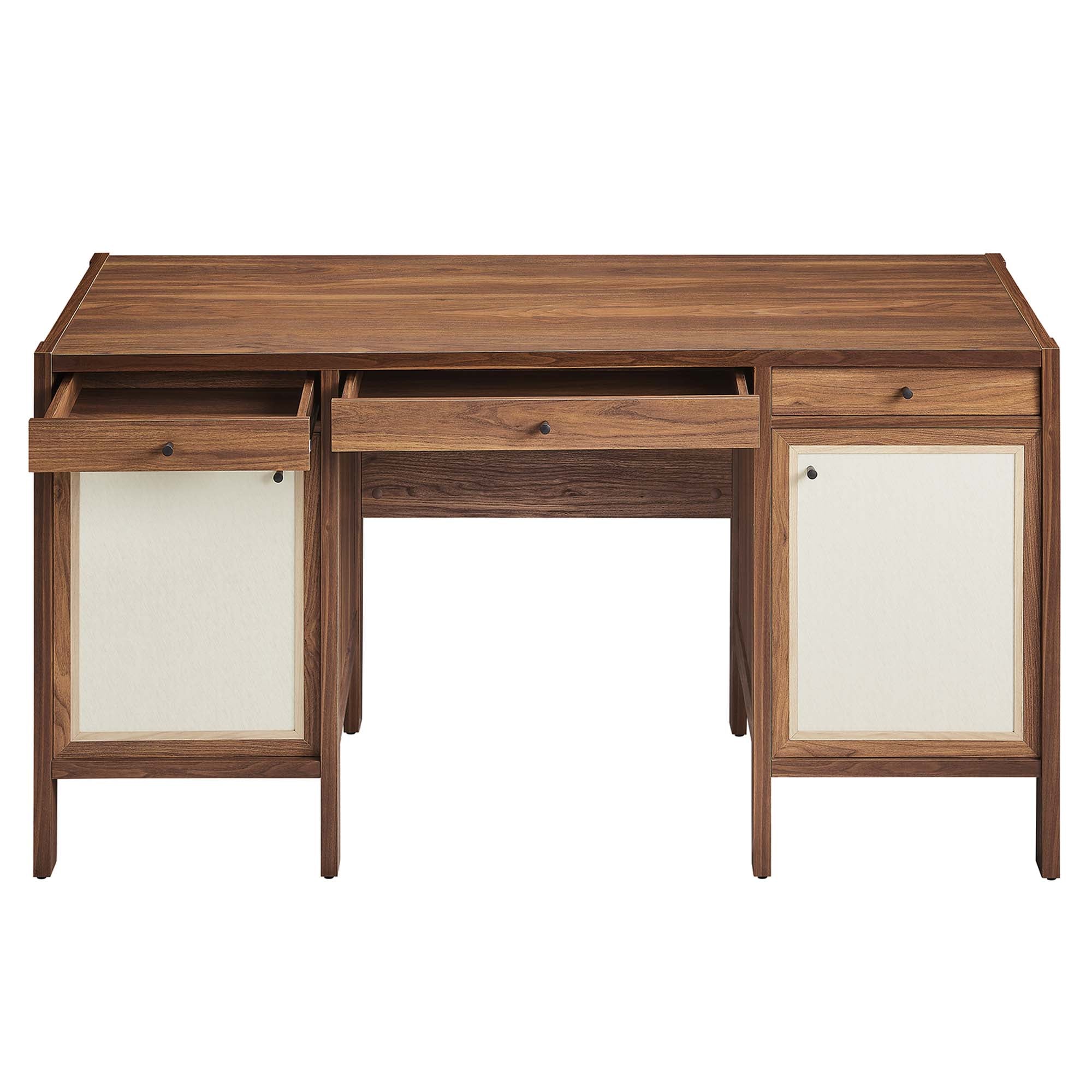 Capri 58" Wood Grain Office Desk, Walnut