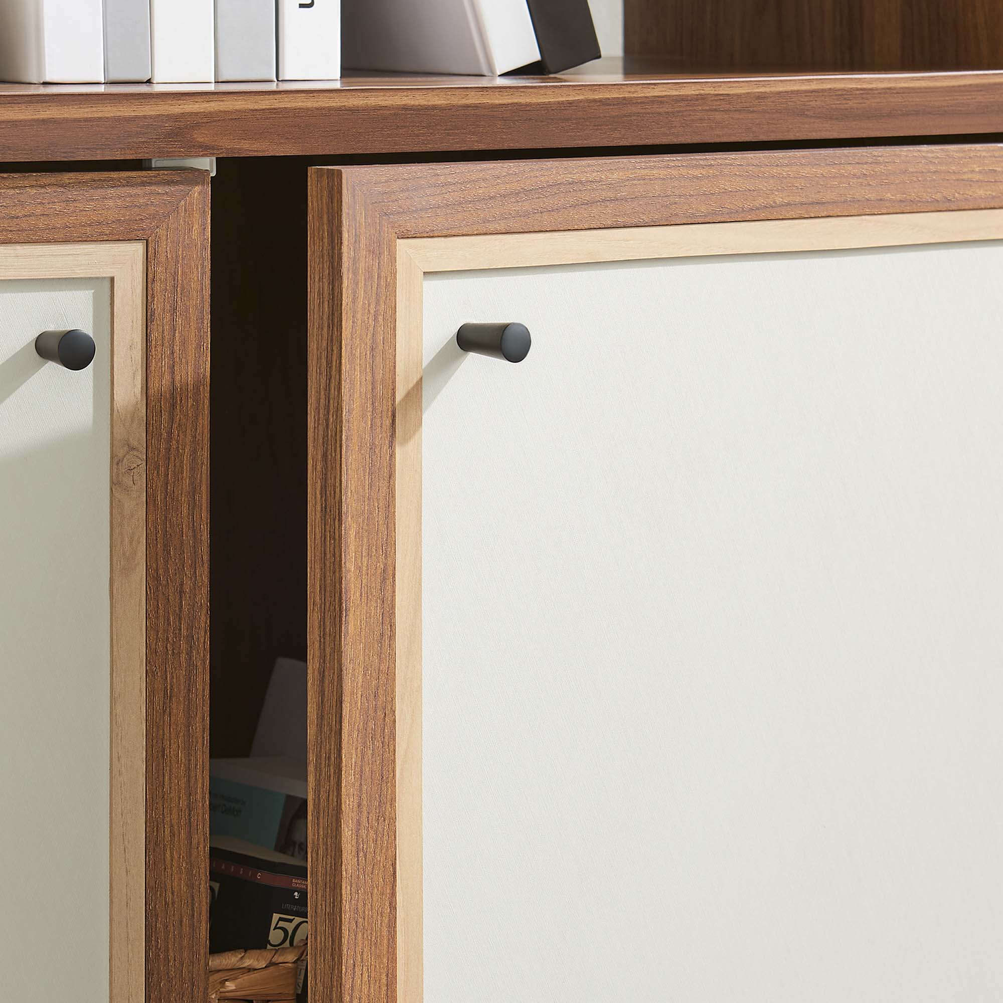 Capri 4-Shelf Wood Grain Bookcase, Walnut