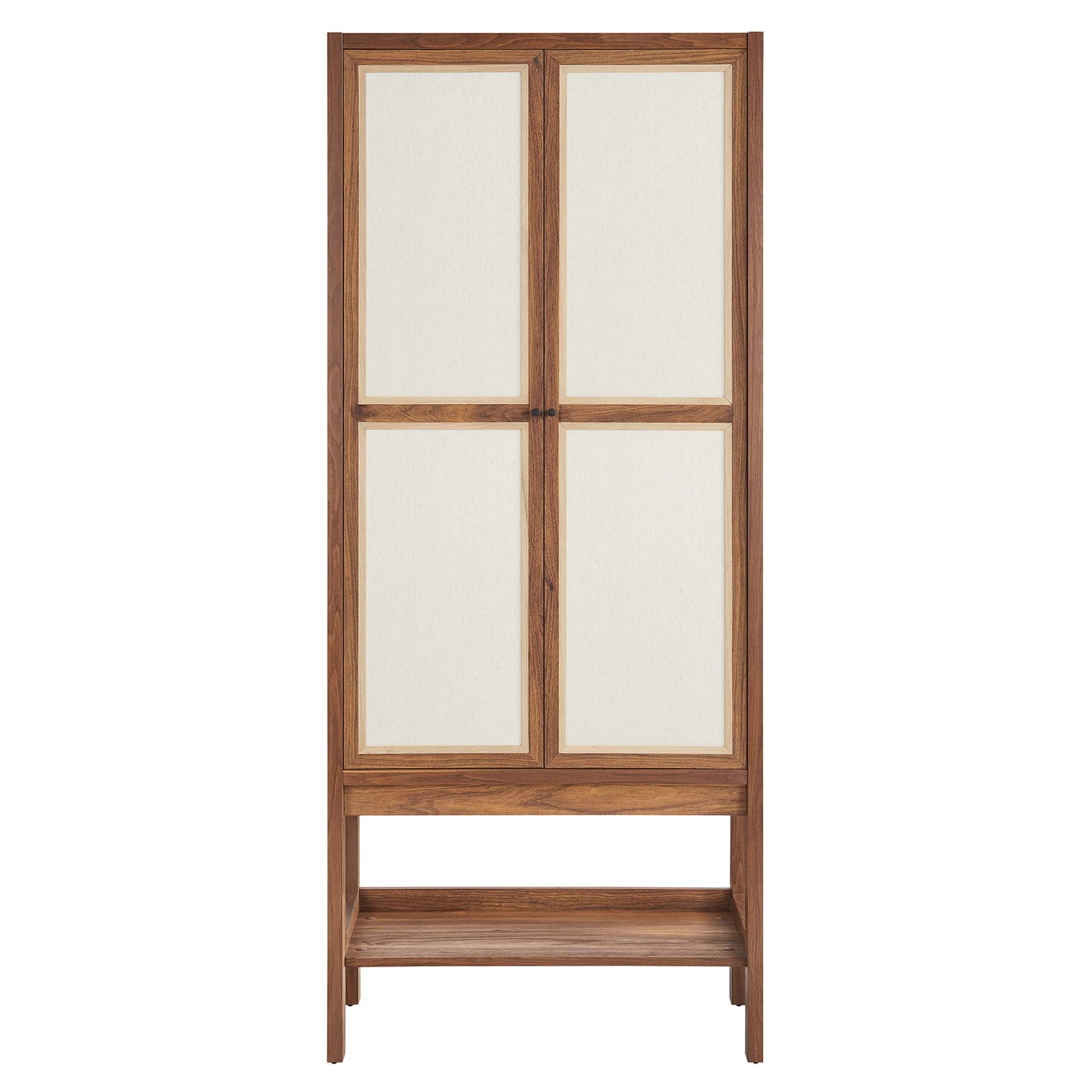 Capri Tall Wood Grain Standing Storage Cabinet, Walnut