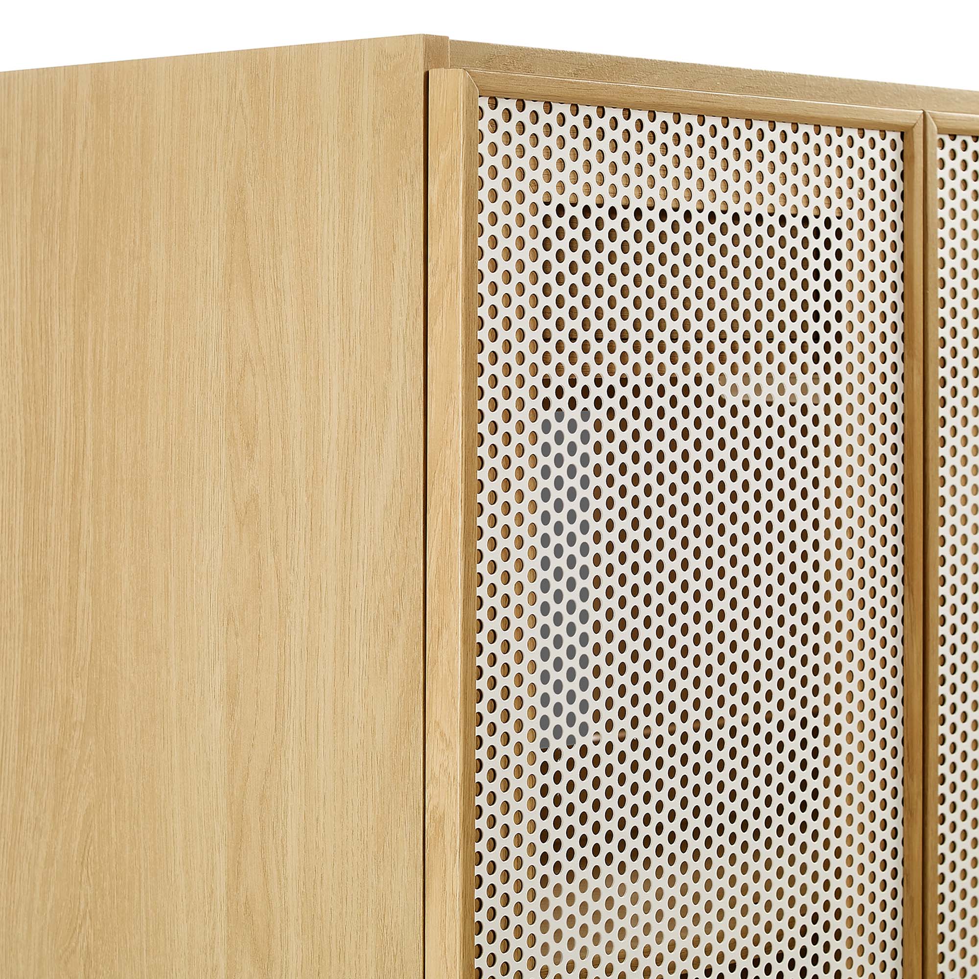 Calla 24" Perforated Metal Bathroom Vanity Cabinet (Sink Basin Not Included), Oak