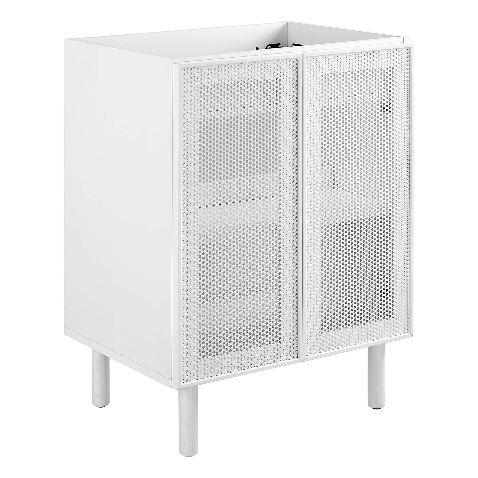 Calla 24" Perforated Metal Bathroom Vanity Cabinet (Sink Basin Not Included), White