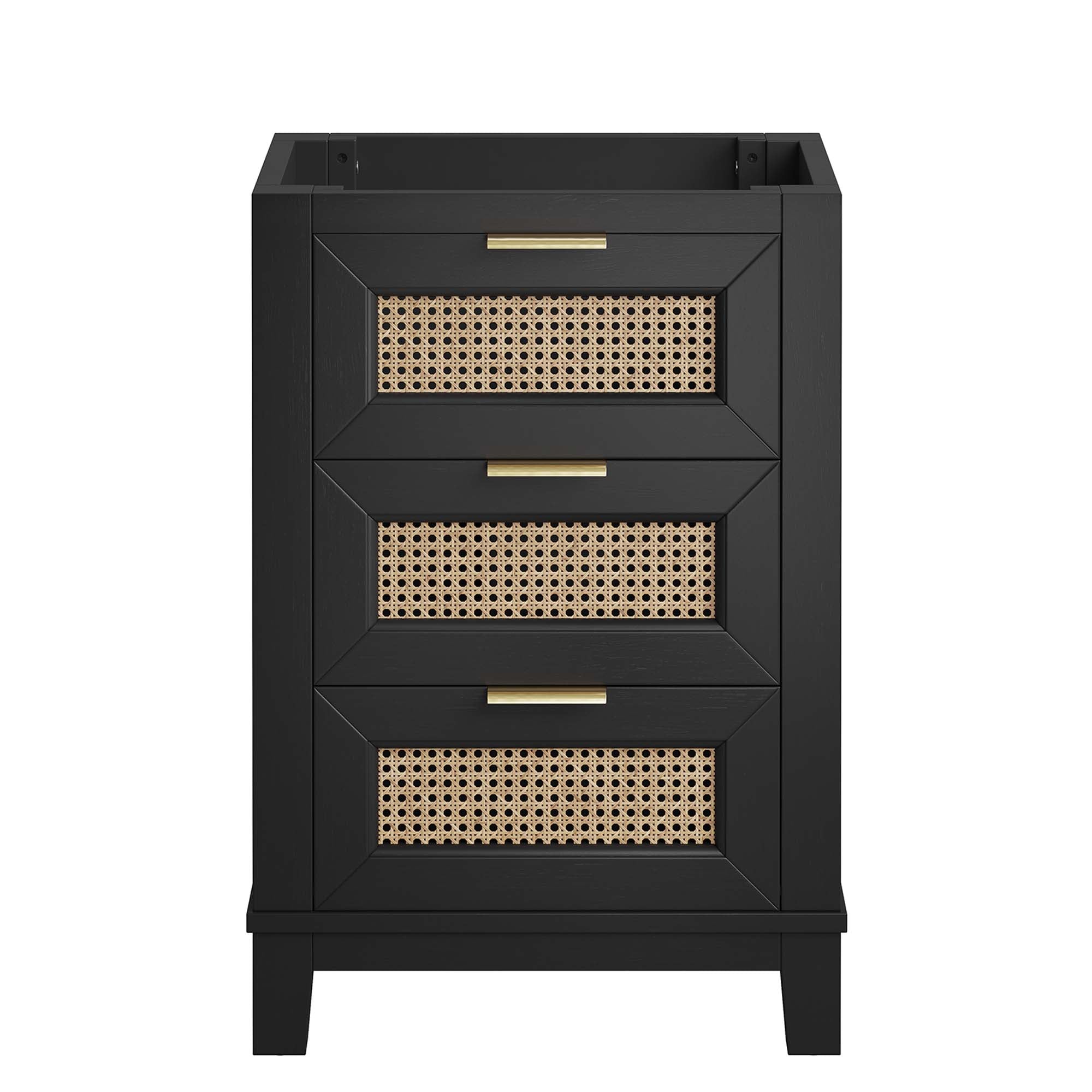Dixie 24" Solid Wood Bathroom Vanity Cabinet (Sink Basin Not Included), Black