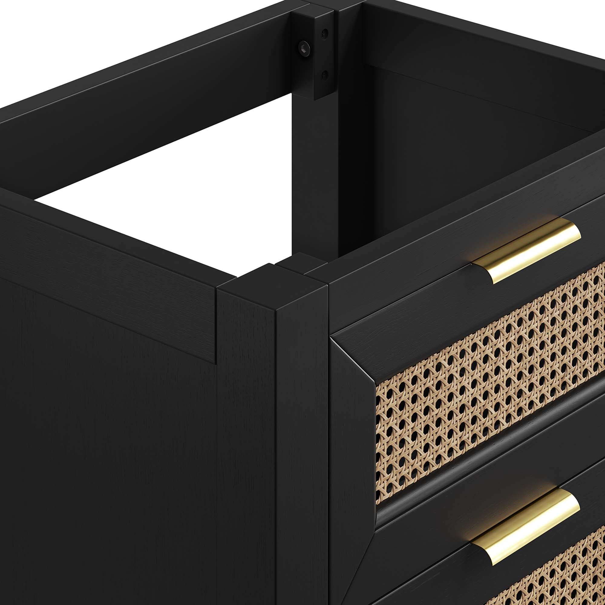 Dixie 24" Solid Wood Bathroom Vanity Cabinet (Sink Basin Not Included), Black