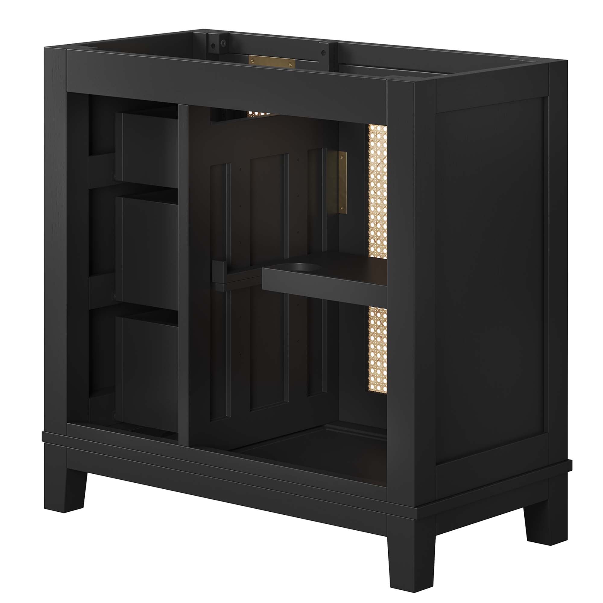 Dixie 36" Solid Wood Bathroom Vanity Cabinet (Sink Basin Not Included), Black
