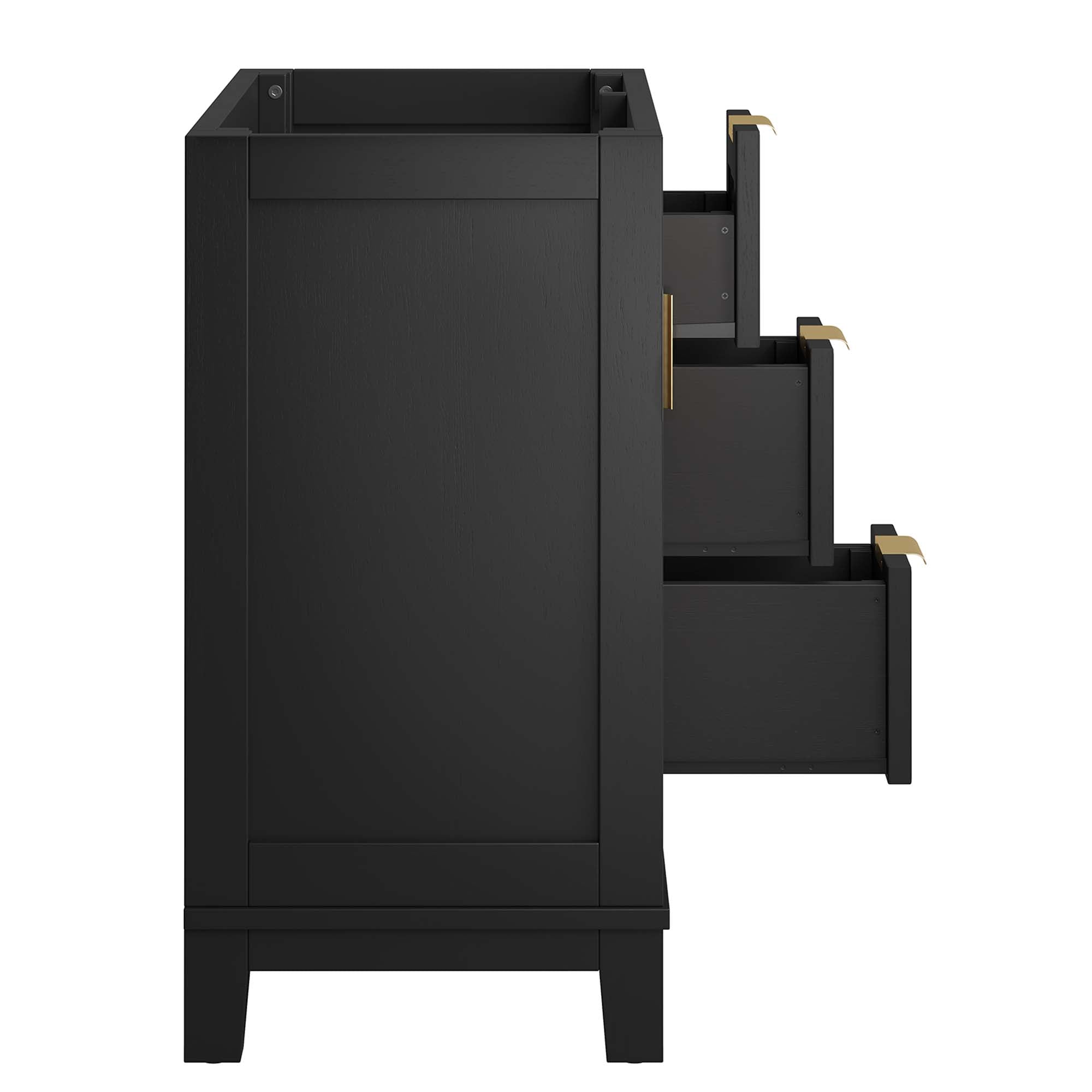Dixie 36" Solid Wood Bathroom Vanity Cabinet (Sink Basin Not Included), Black