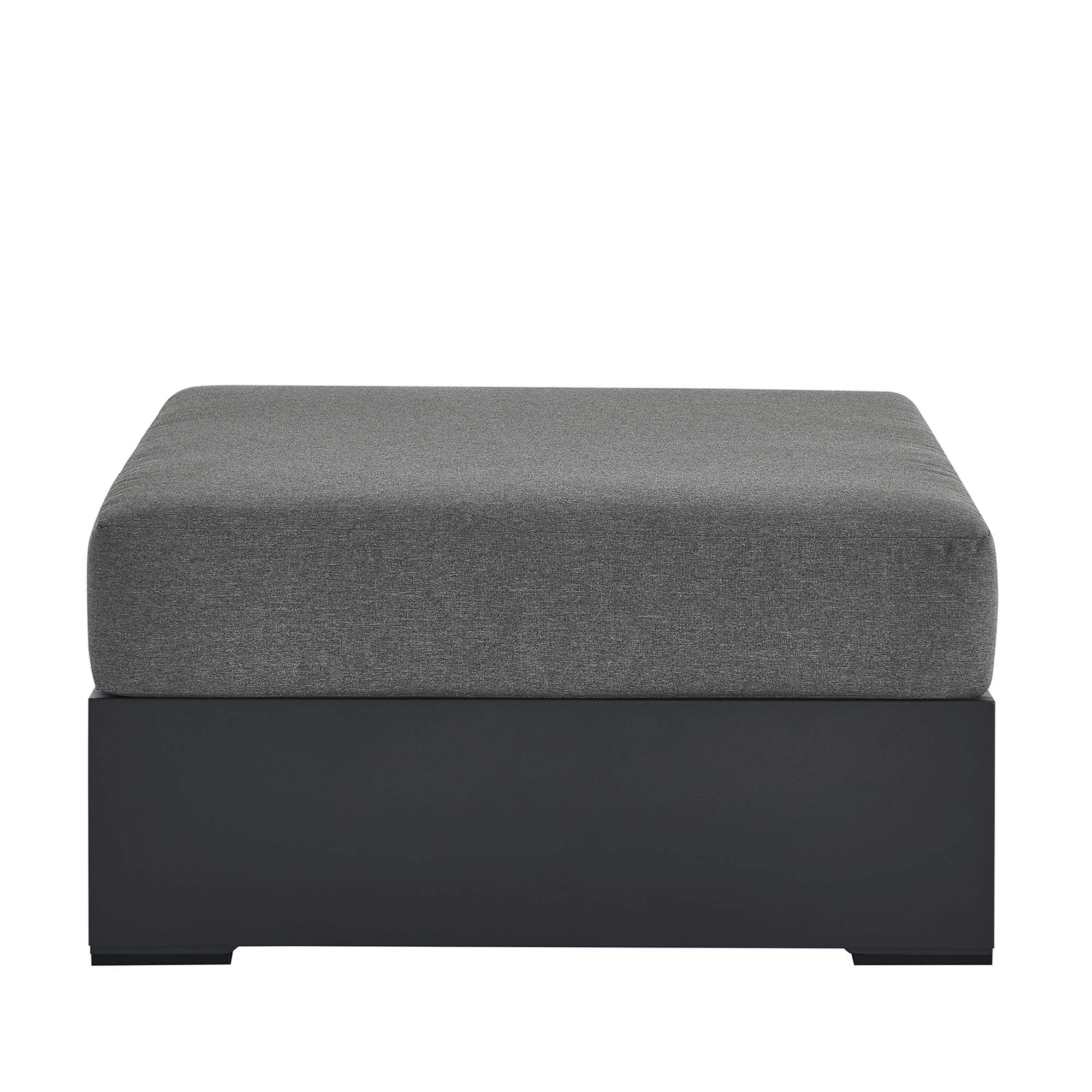 Tahoe Outdoor Patio Powder-Coated Aluminum Ottoman, Gray Charcoal