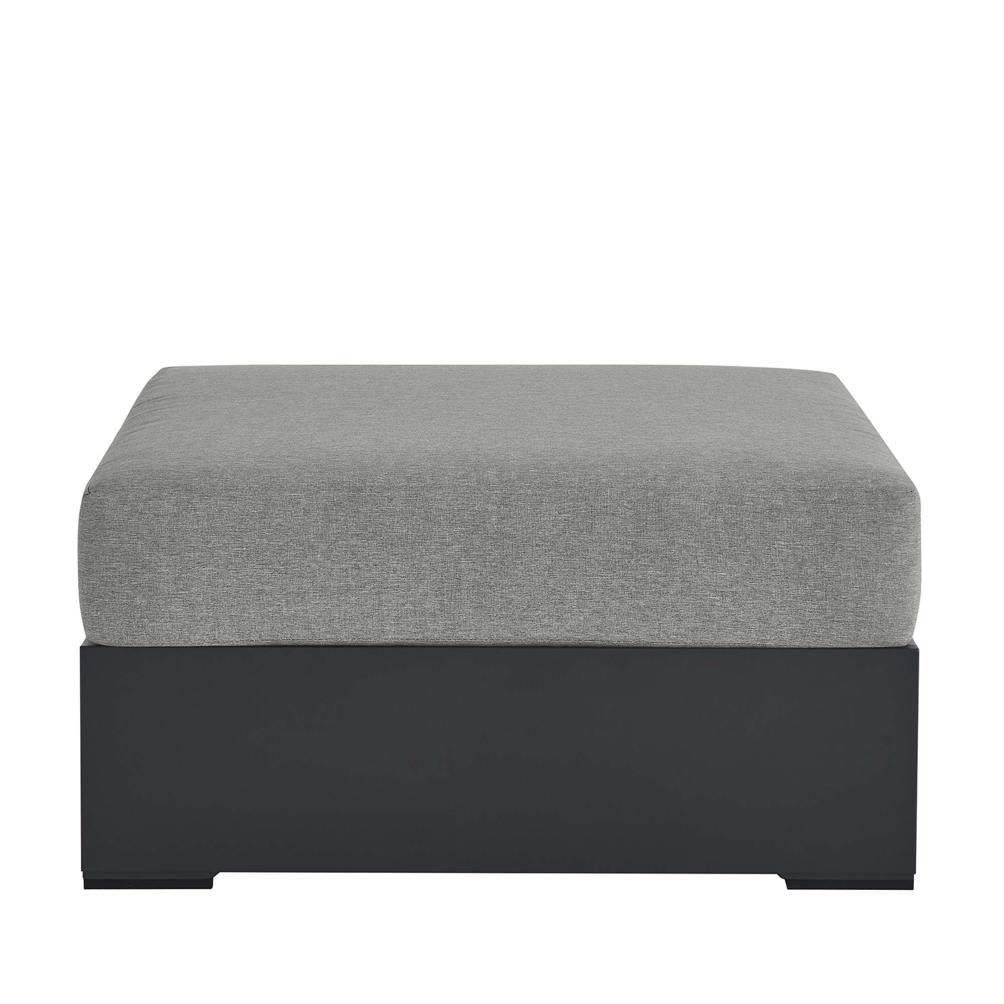 Tahoe Outdoor Patio Powder-Coated Aluminum Ottoman, Gray Gray