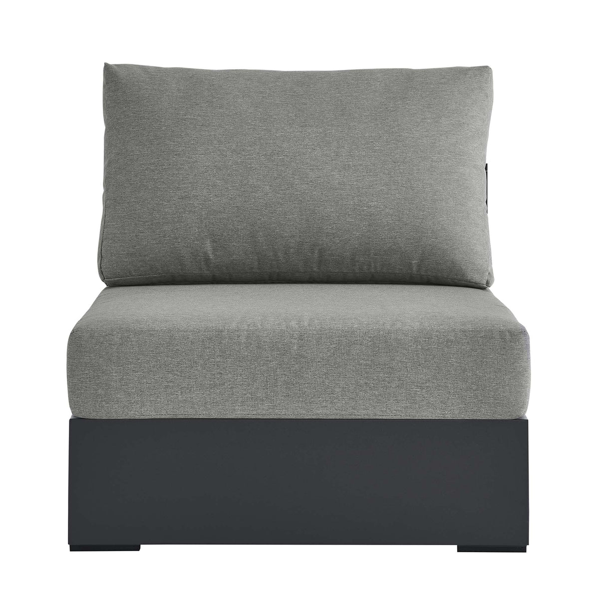 Tahoe Outdoor Patio Powder-Coated Aluminum Modular Armless Chair, Gray Gray