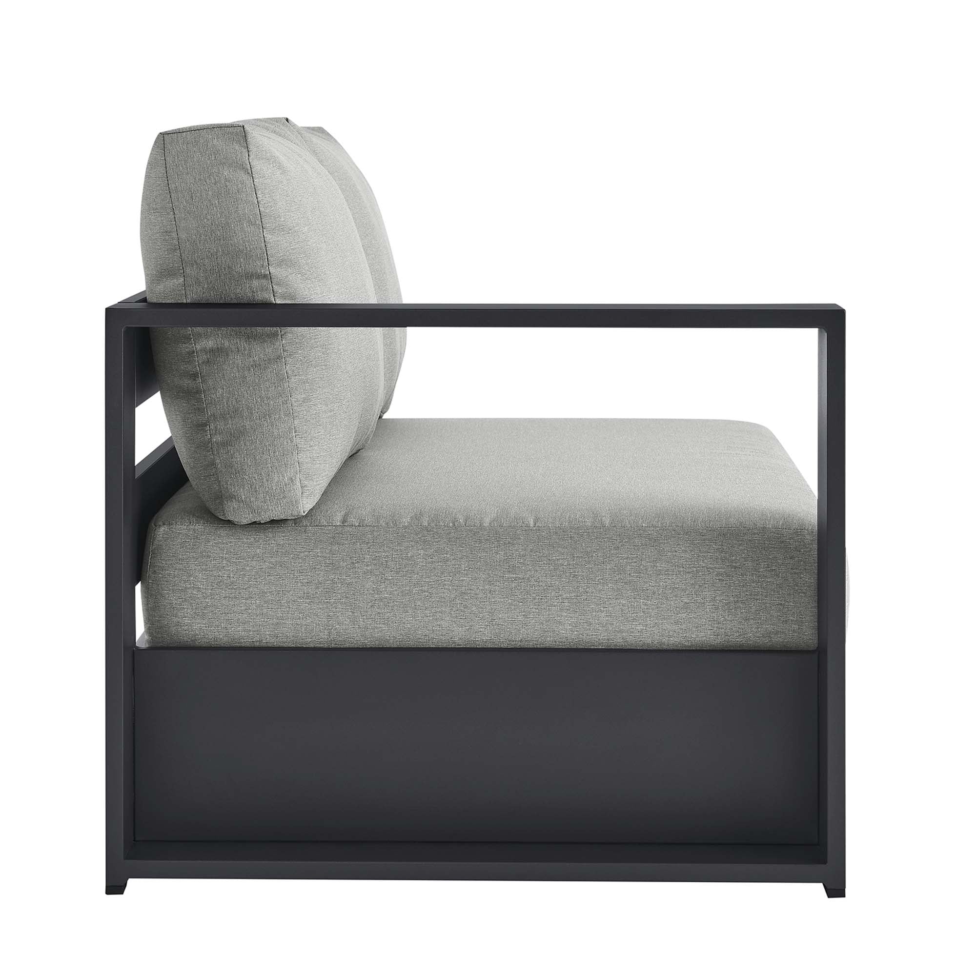 Tahoe Outdoor Patio Powder-Coated Aluminum Modular Left-Facing Loveseat, Gray Gray
