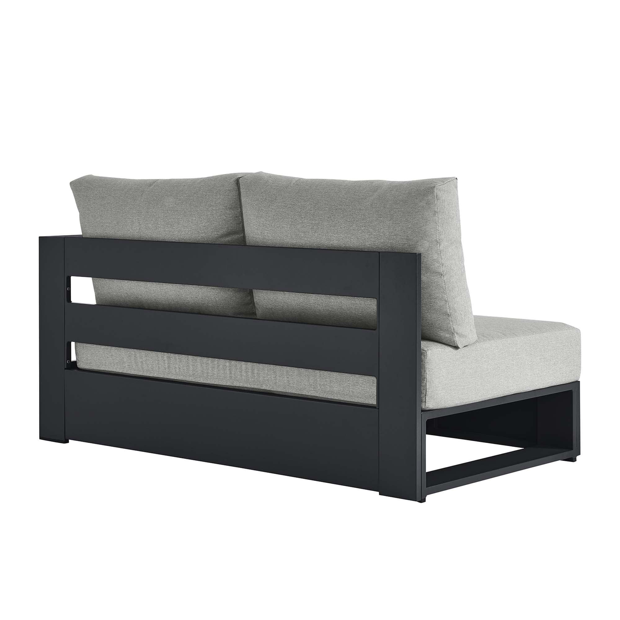 Tahoe Outdoor Patio Powder-Coated Aluminum Modular Right-Facing Loveseat, Gray Gray