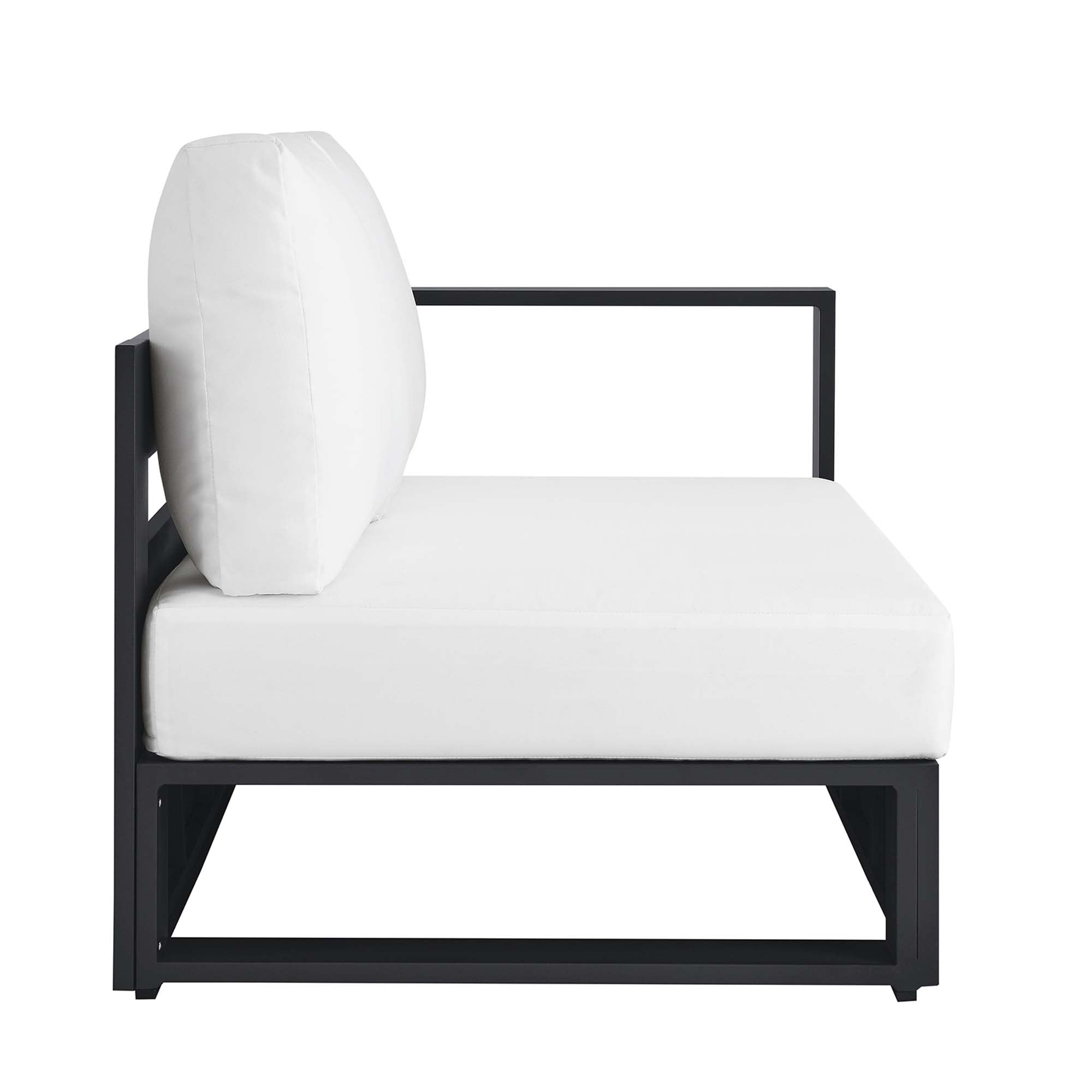 Tahoe Outdoor Patio Powder-Coated Aluminum Modular Right-Facing Loveseat, Gray White