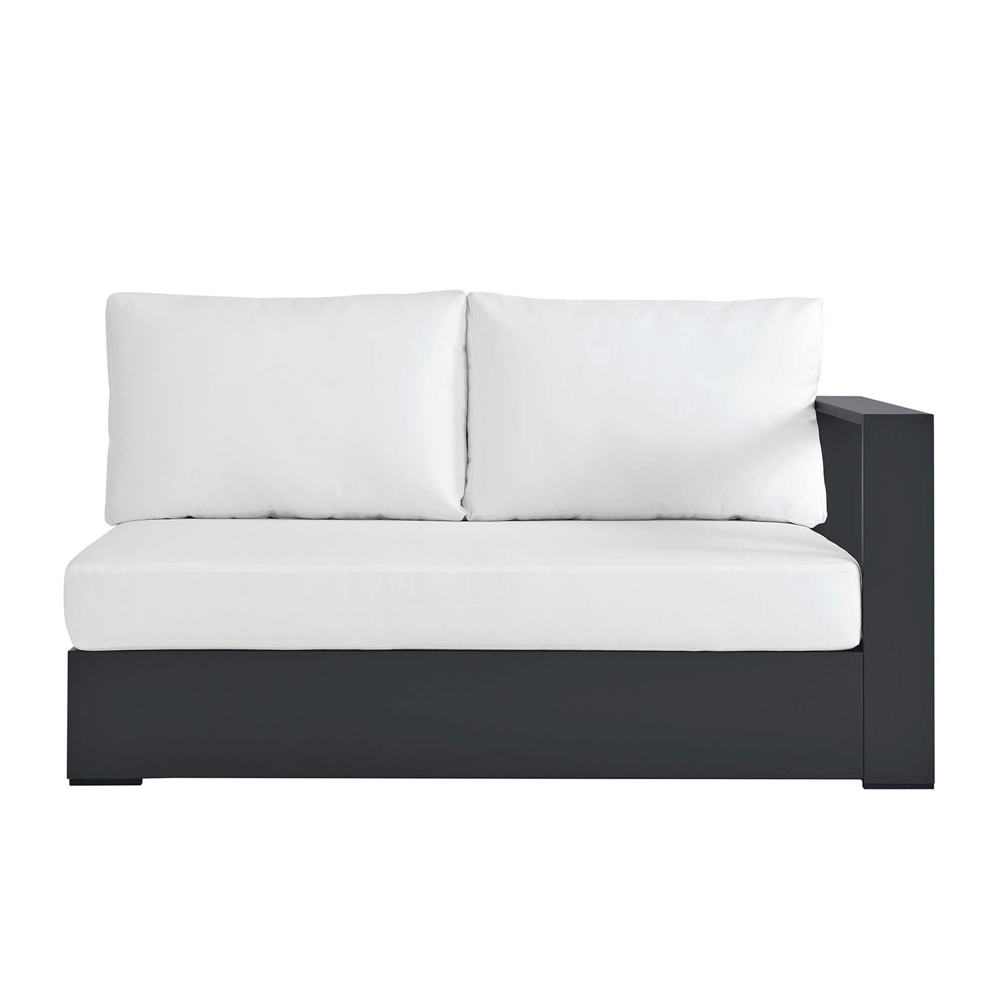 Tahoe Outdoor Patio Powder-Coated Aluminum Modular Right-Facing Loveseat, Gray White
