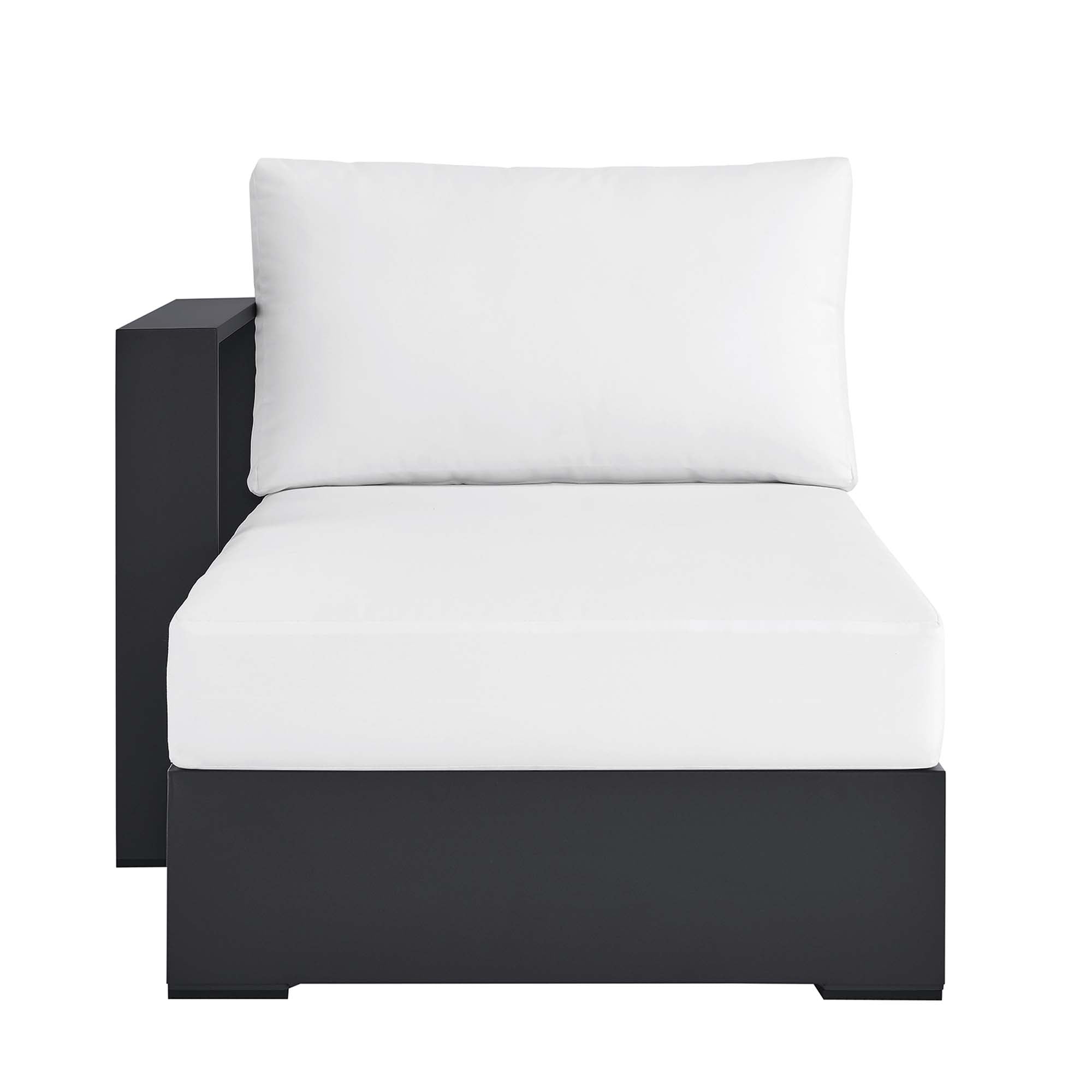 Tahoe Outdoor Patio Powder-Coated Aluminum Modular Left-Facing Chaise Lounge, Gray White