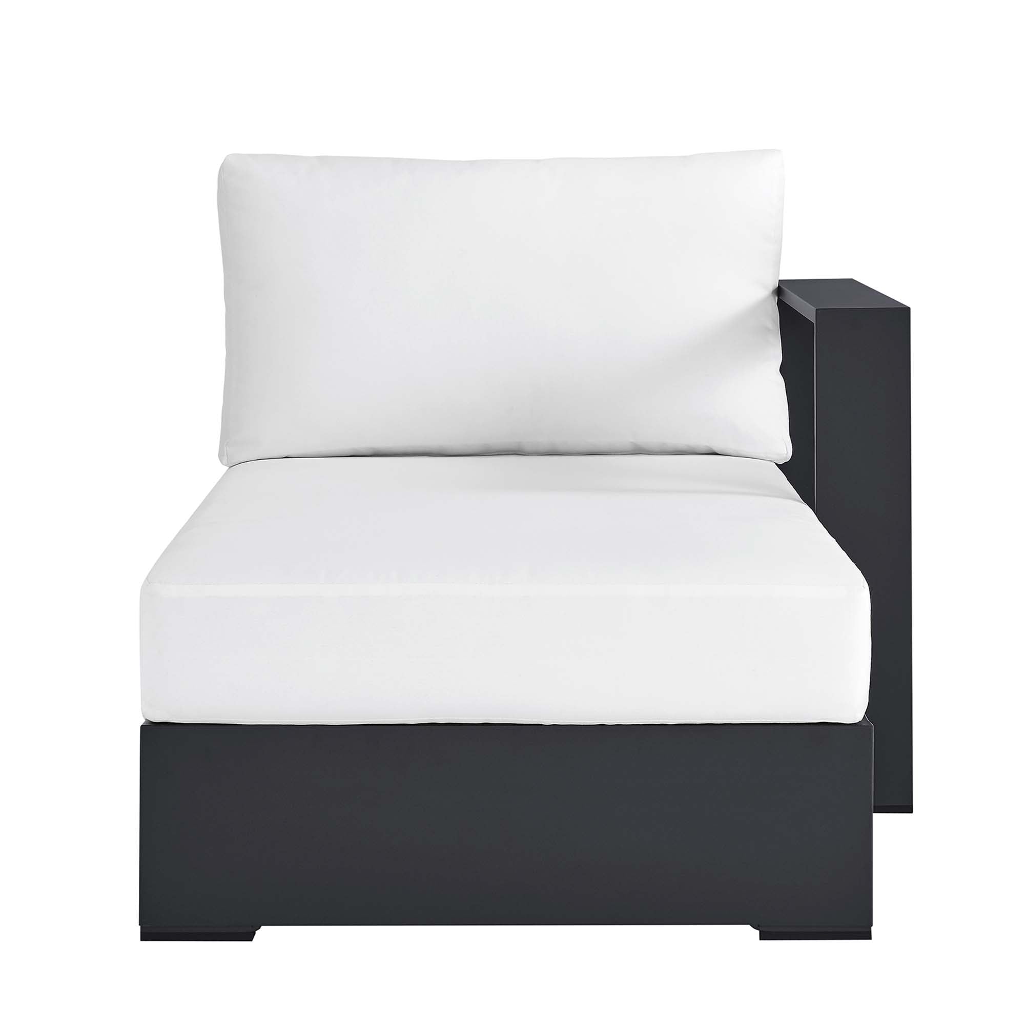Tahoe Outdoor Patio Powder-Coated Aluminum Modular Right-Facing Chaise Lounge, Gray White