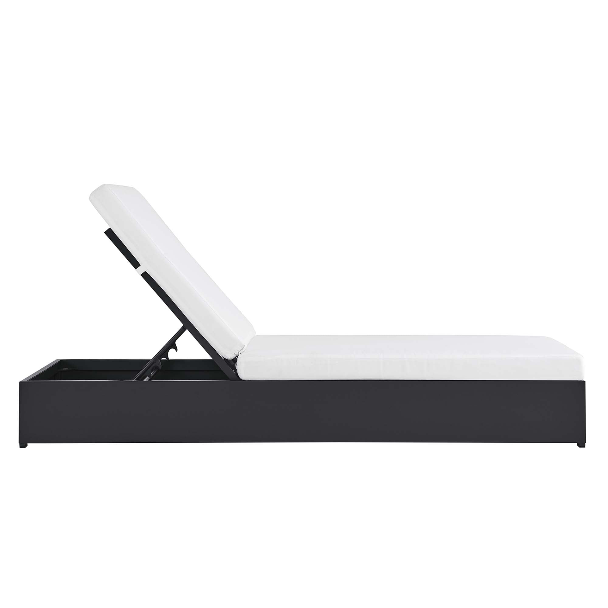 Tahoe Outdoor Patio Powder-Coated Aluminum Chaise Lounge Chair, Gray White