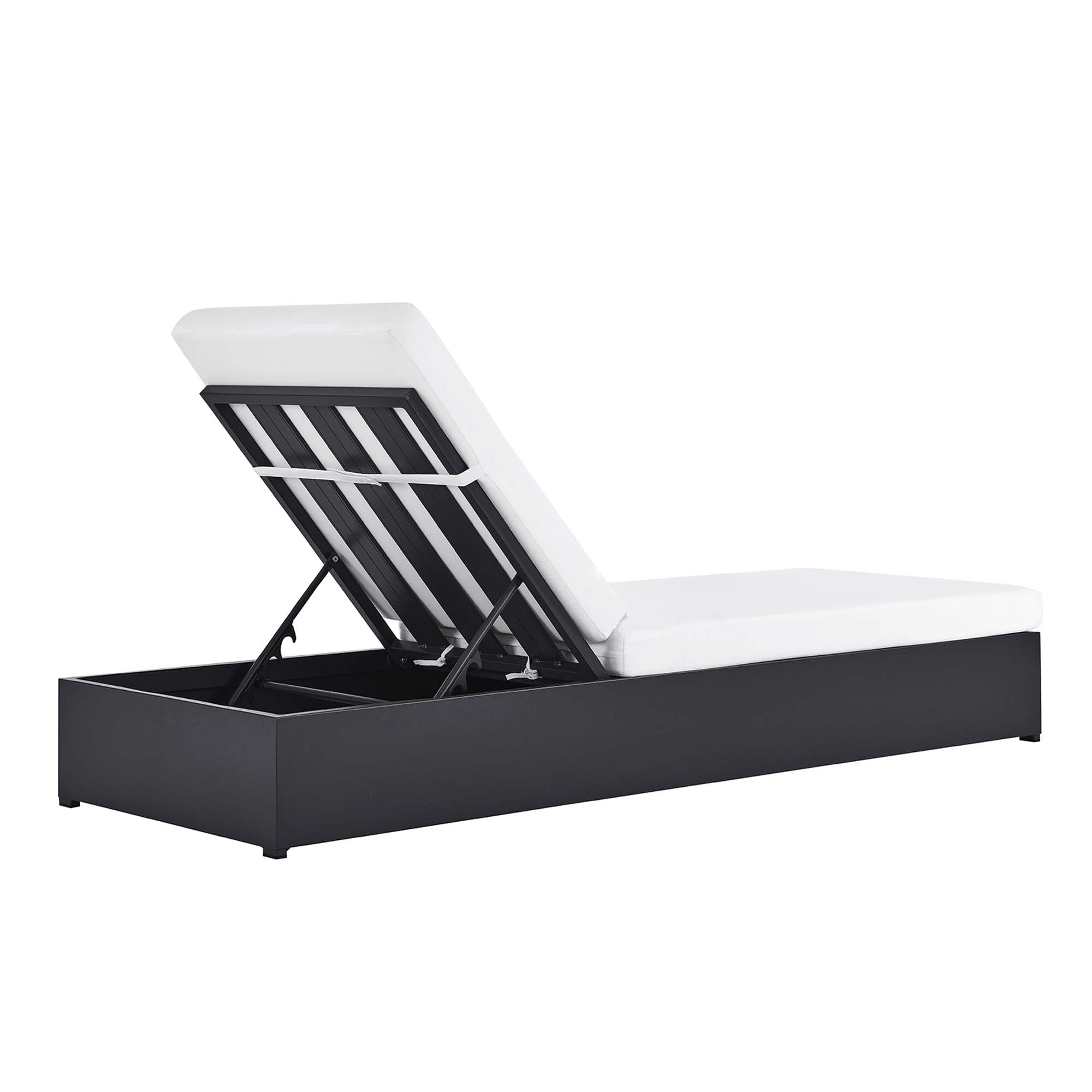 Tahoe Outdoor Patio Powder-Coated Aluminum Chaise Lounge Chair, Gray White
