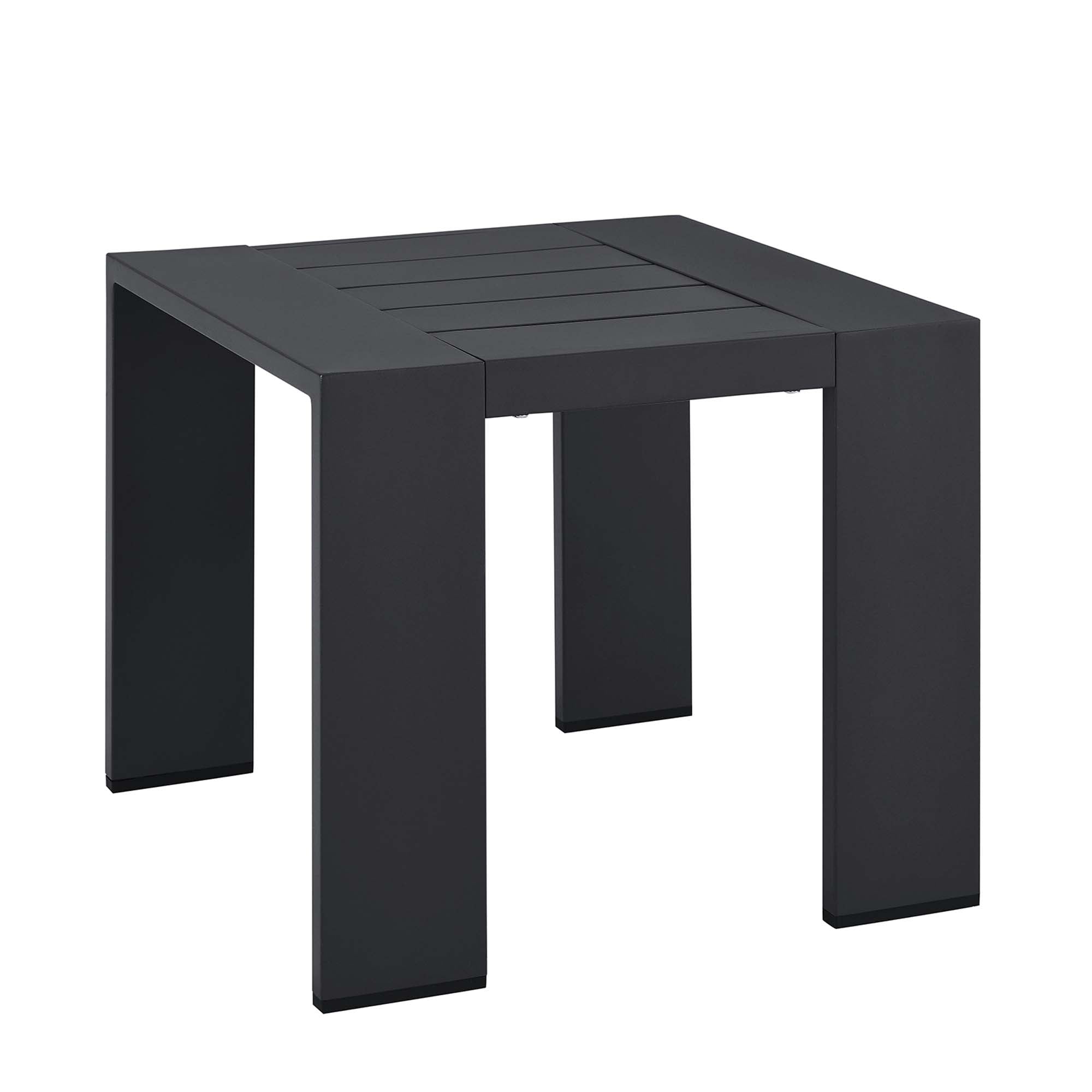 Tahoe Outdoor Patio Powder-Coated Aluminum End Table, Gray