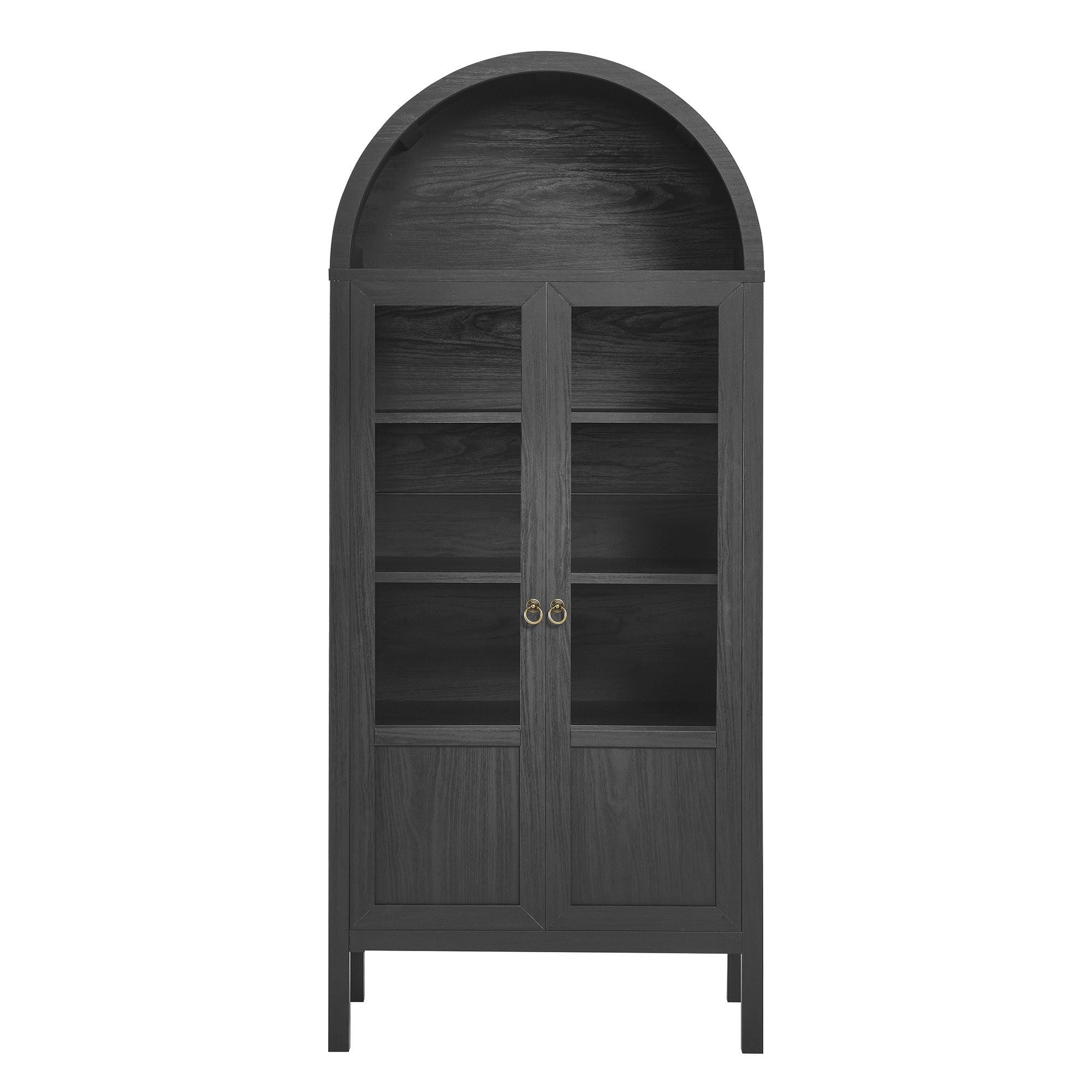Tessa Tall Arched Storage Display Cabinet, Black