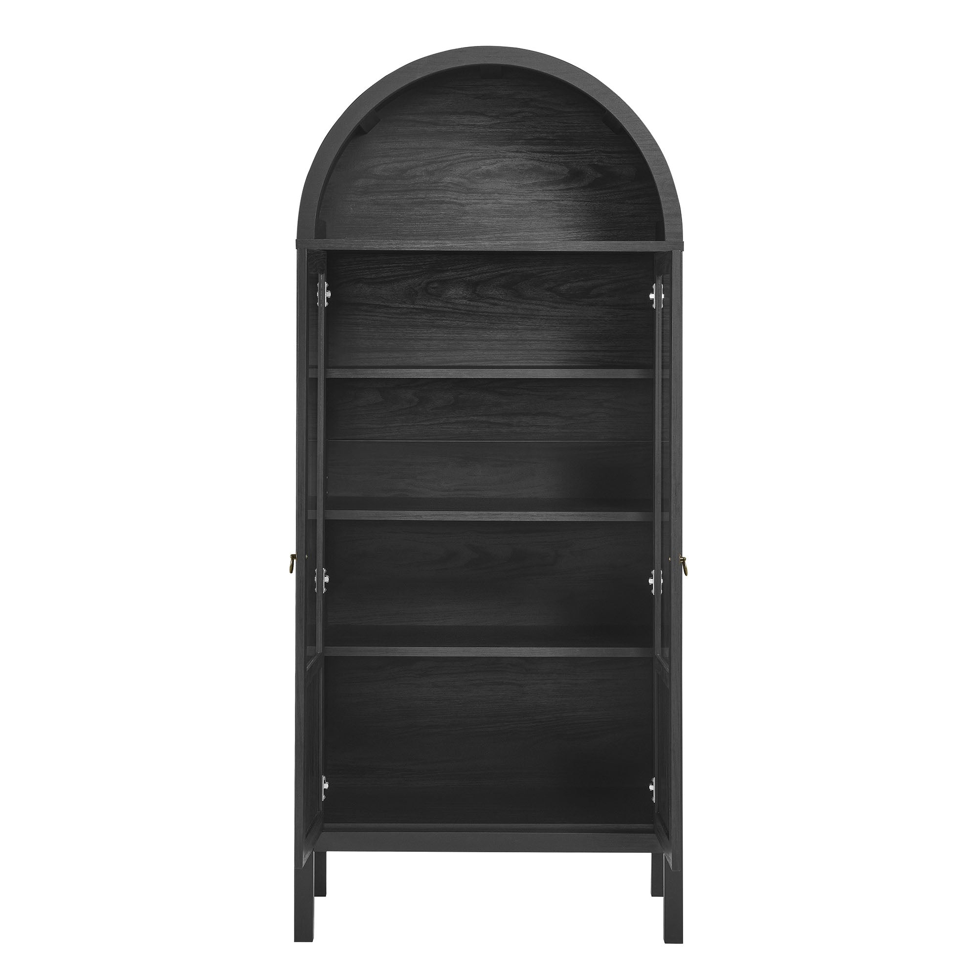 Tessa Tall Arched Storage Display Cabinet, Black