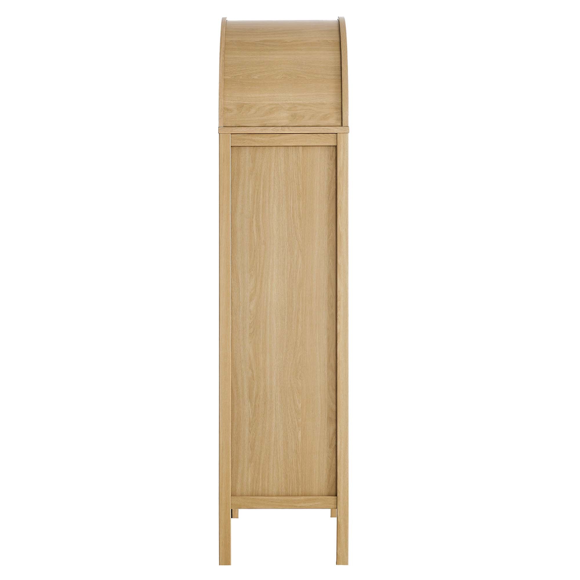 Tessa Tall Arched Storage Display Cabinet, Oak