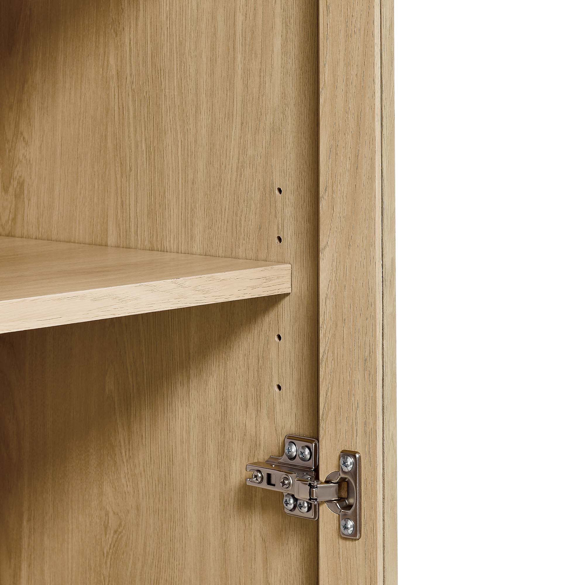 Tessa Tall Arched Storage Display Cabinet, Oak