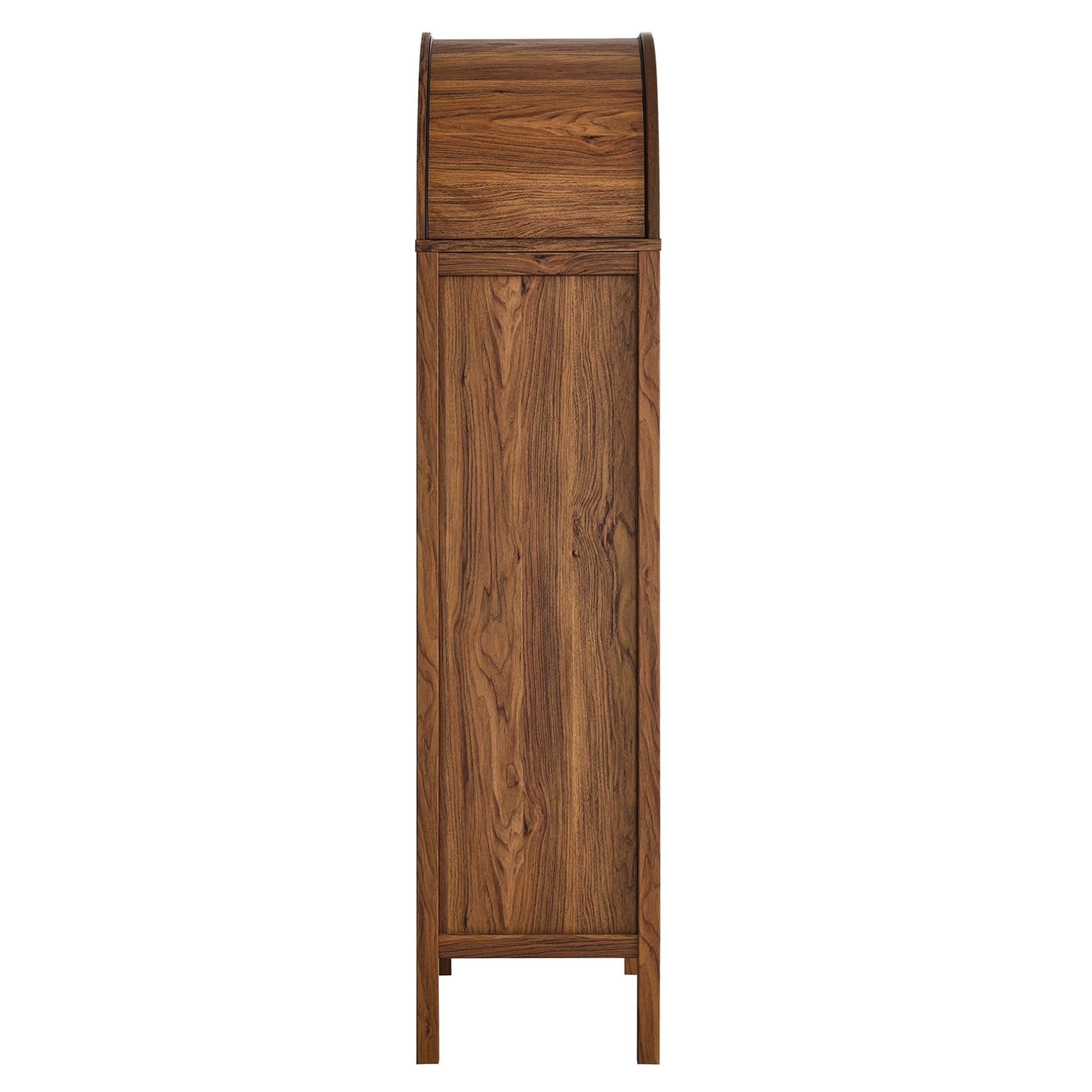 Tessa Tall Arched Storage Display Cabinet, Walnut