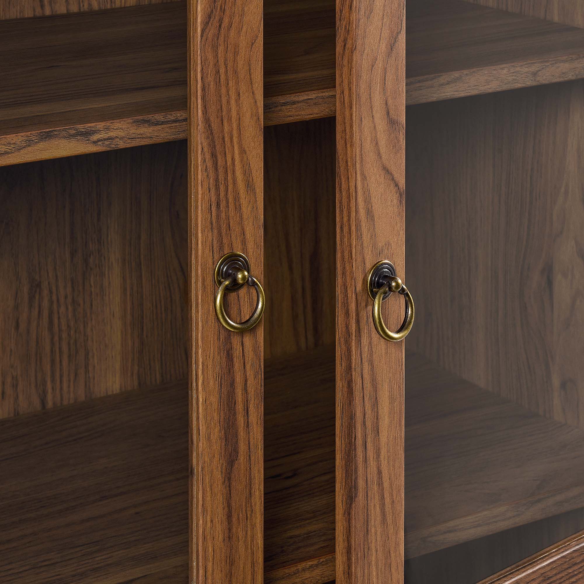 Tessa Tall Arched Storage Display Cabinet, Walnut