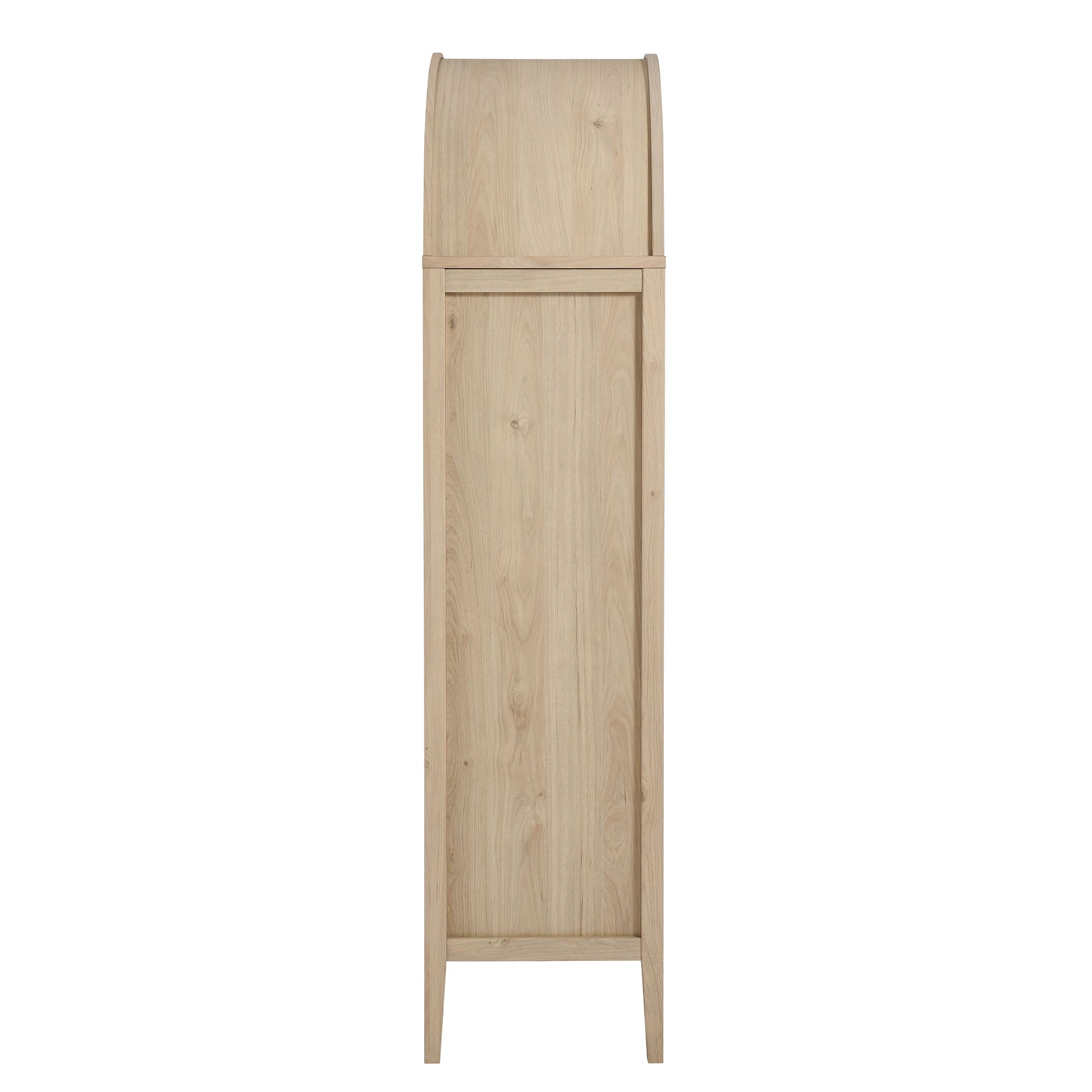Nolan Tall Arched Storage Display Cabinet, Light Oak