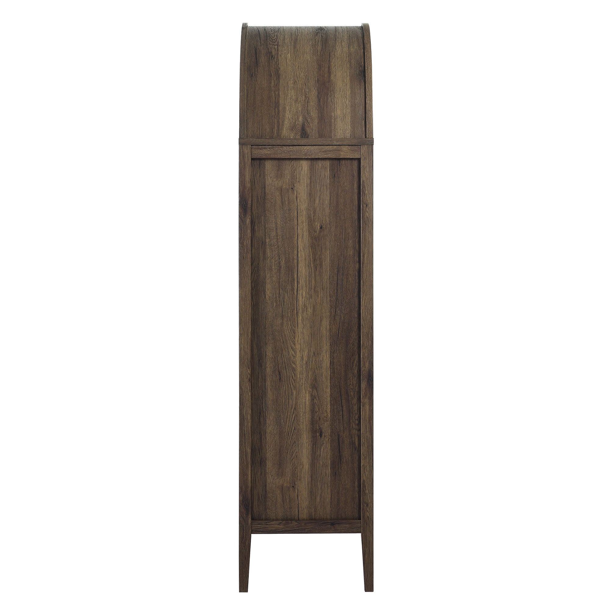 Nolan Tall Arched Storage Display Cabinet, Walnut Hickory