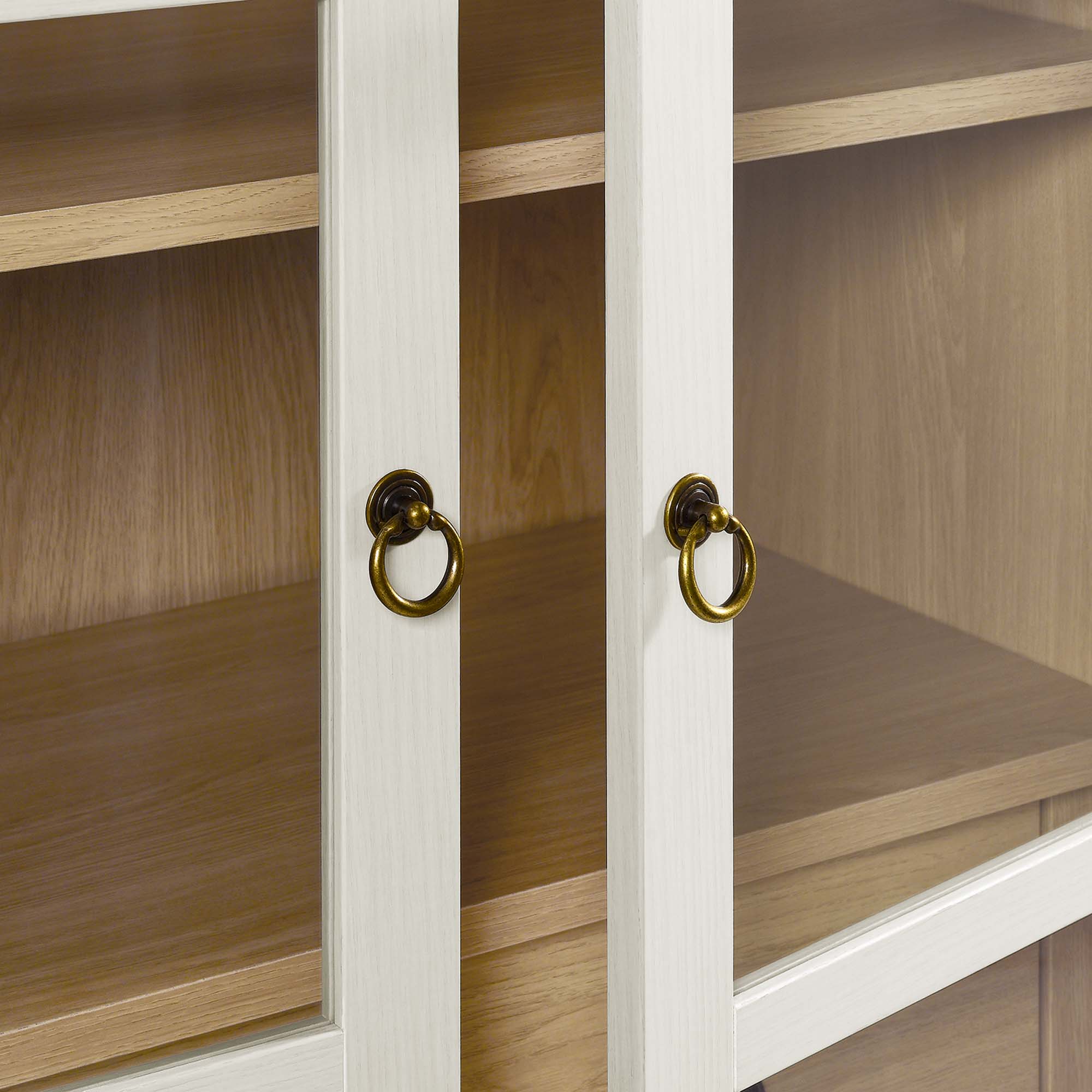 Nolan Tall Arched Storage Display Cabinet, White Oak