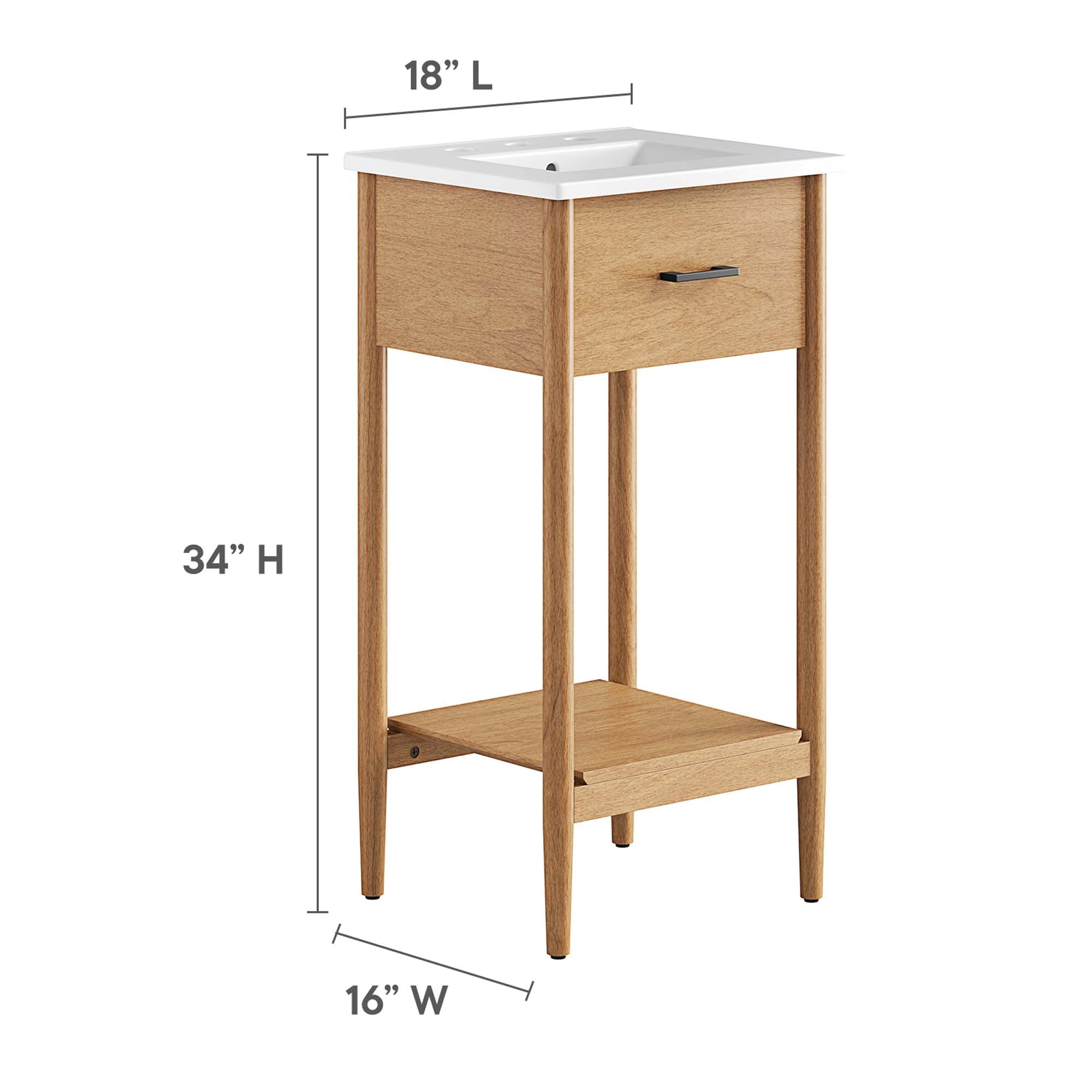 Zaire 18" Bathroom Vanity, Natural White