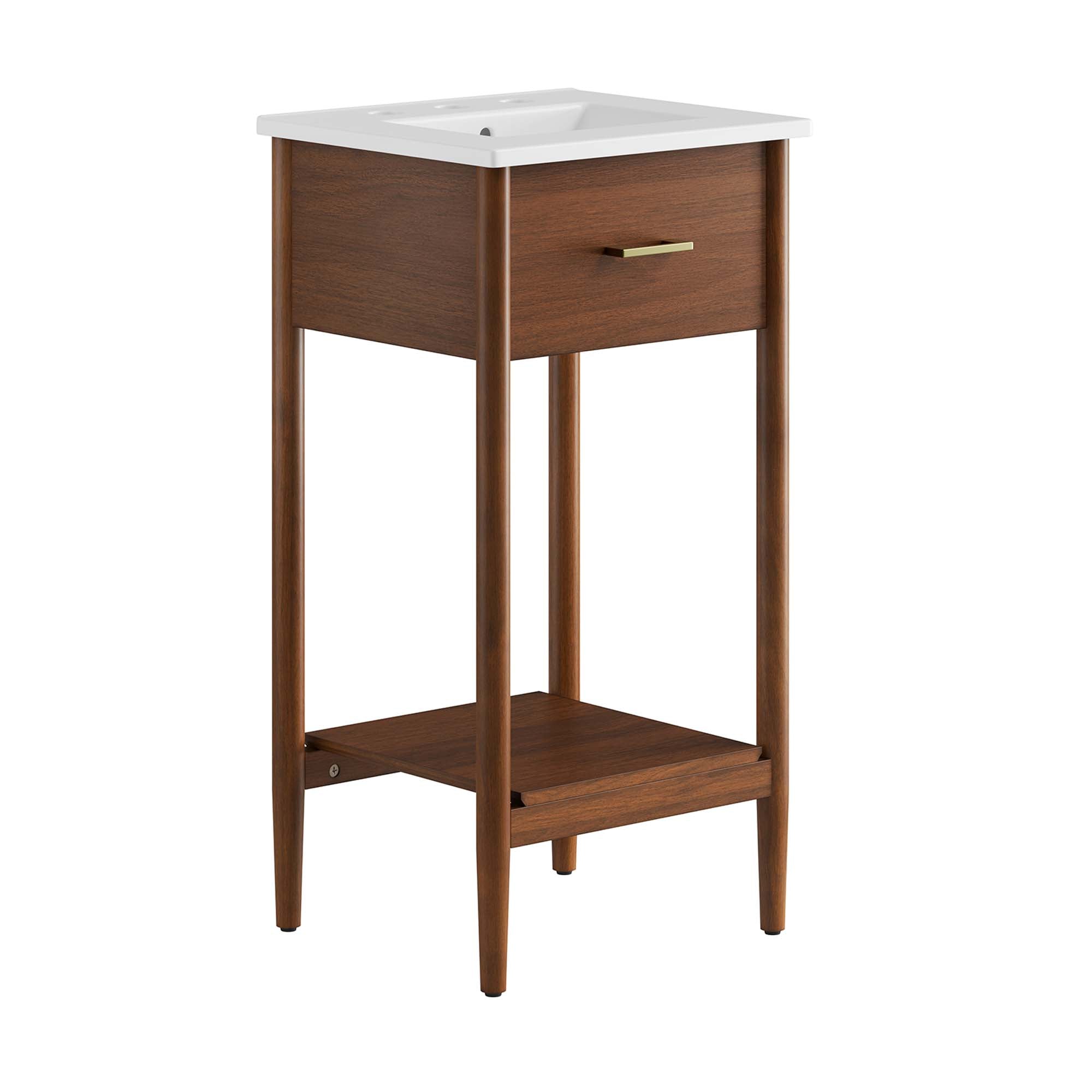 Zaire 18" Bathroom Vanity, Walnut White