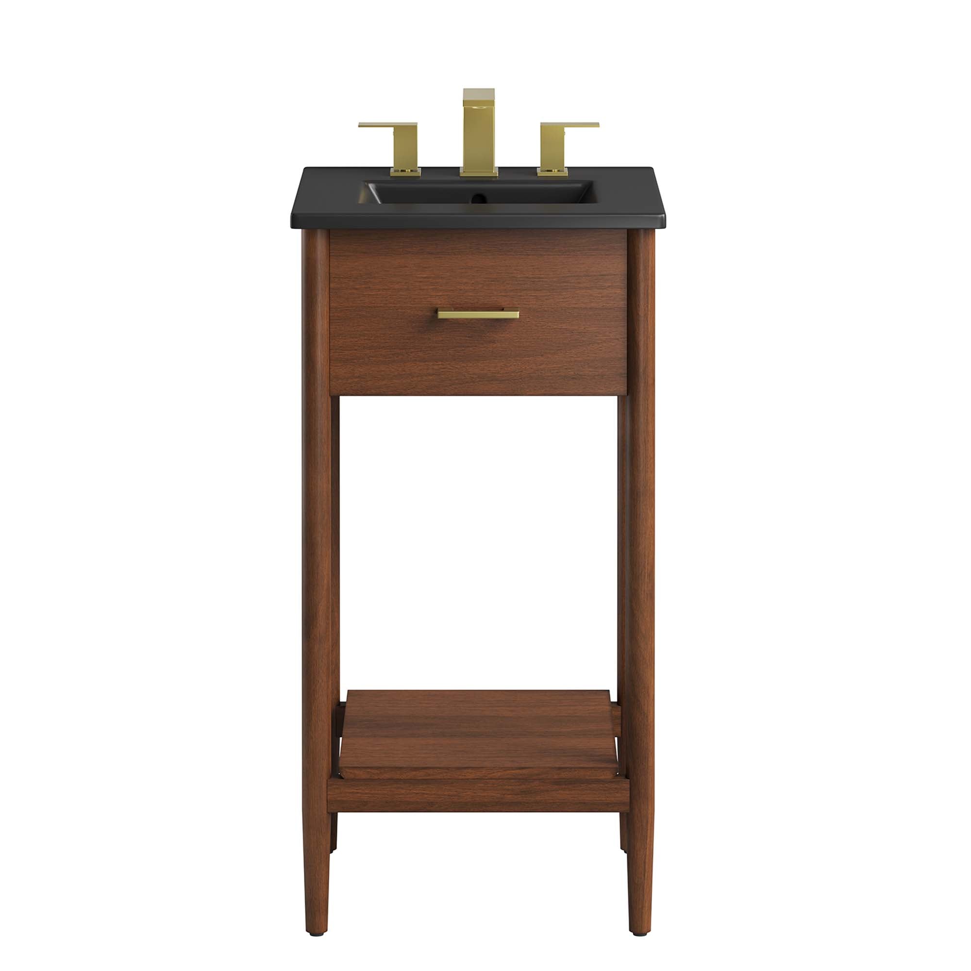 Zaire 18" Bathroom Vanity, Walnut Black