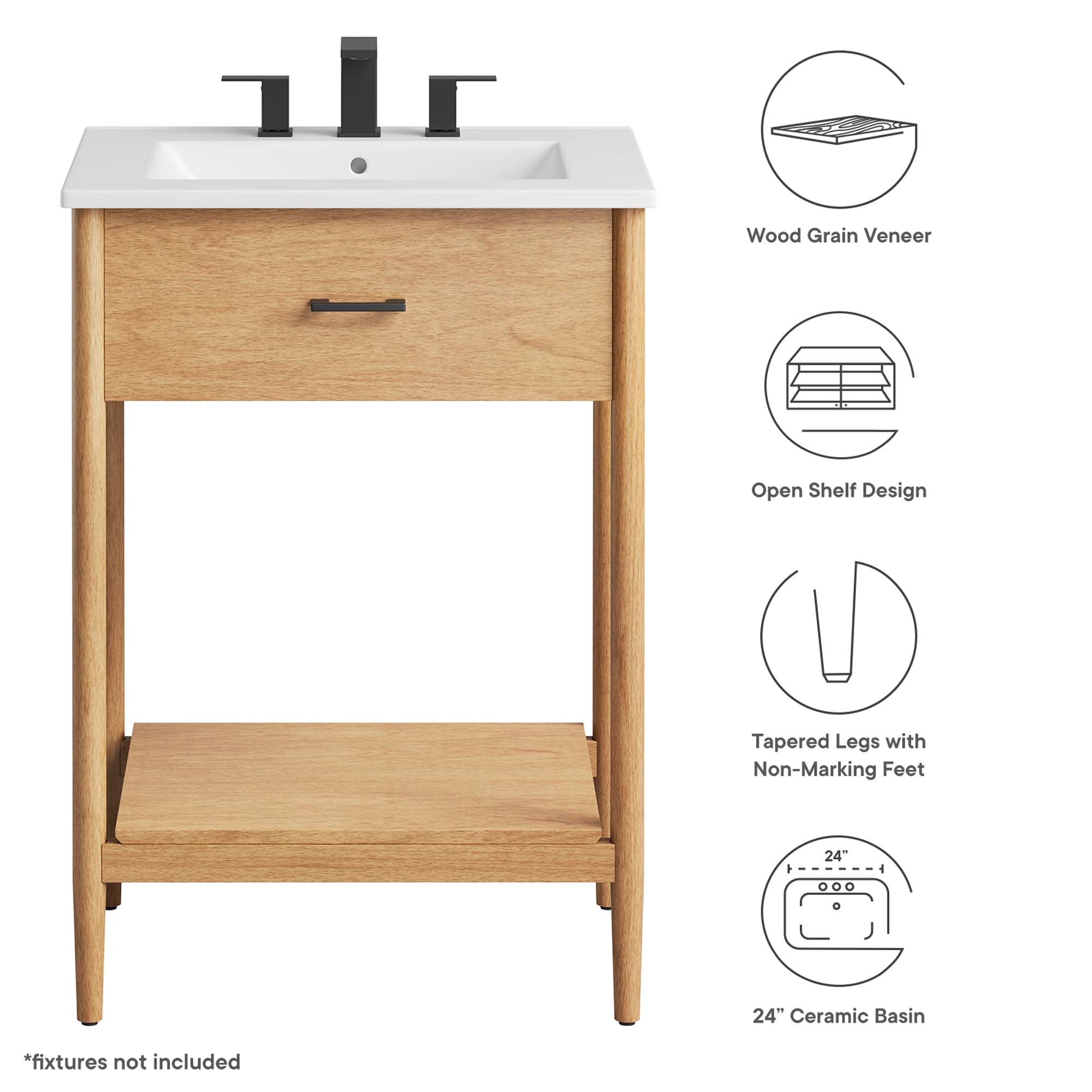 Zaire 24" Bathroom Vanity, Natural White