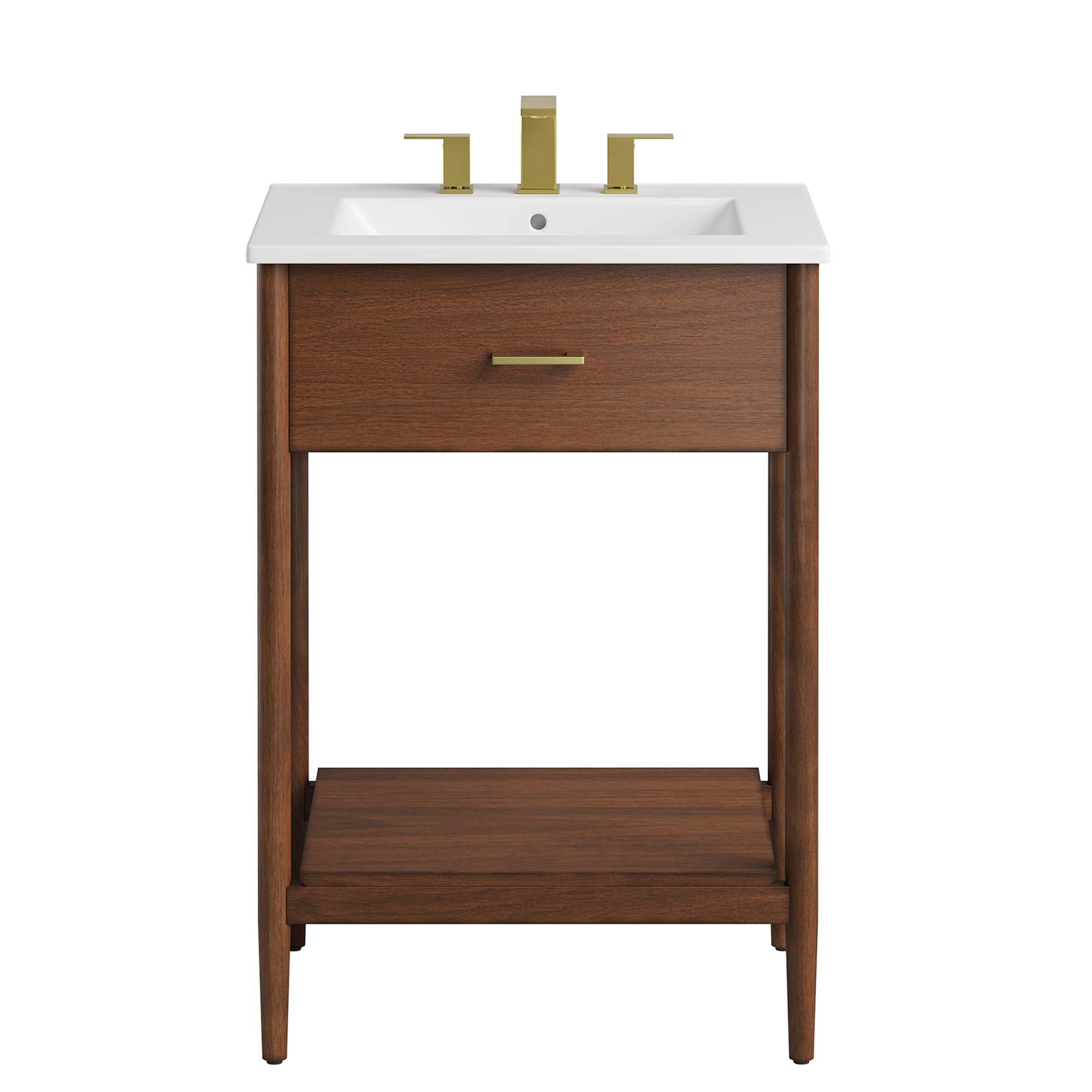 Zaire 24" Bathroom Vanity, Walnut White