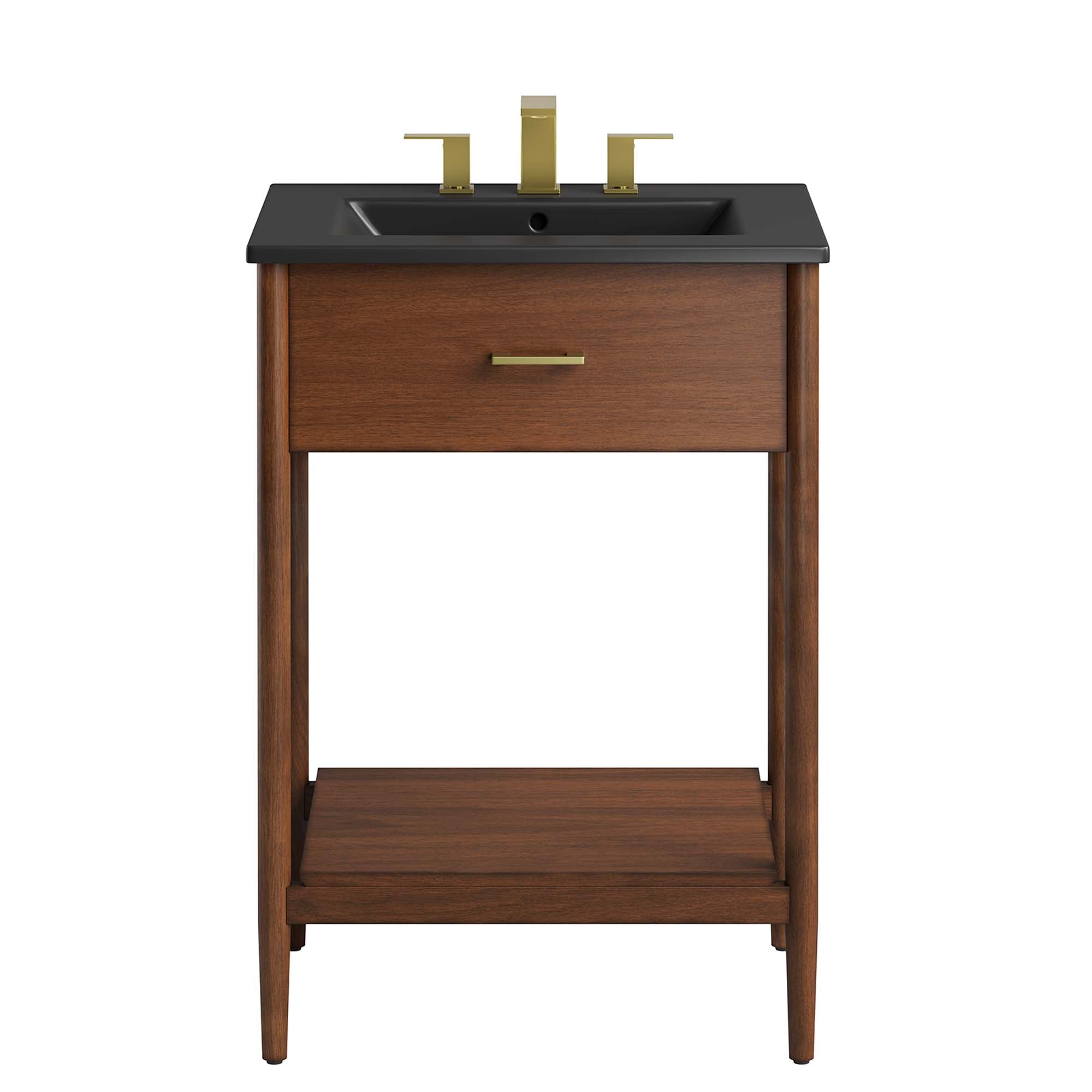 Zaire 24" Bathroom Vanity, Walnut Black