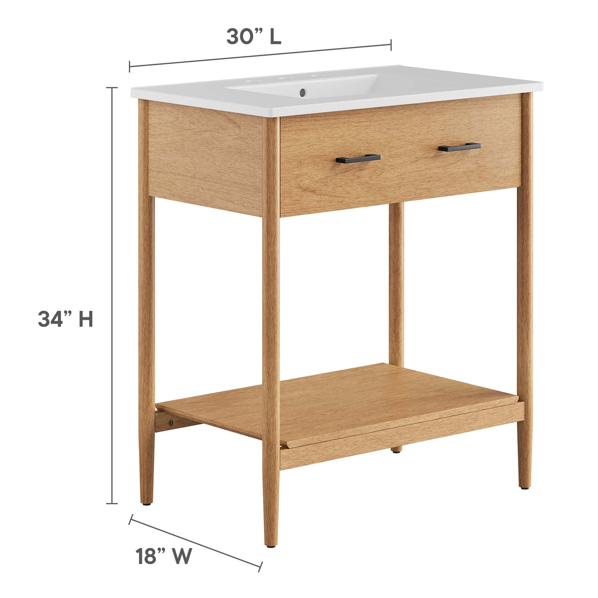 Zaire 30" Bathroom Vanity, Natural White