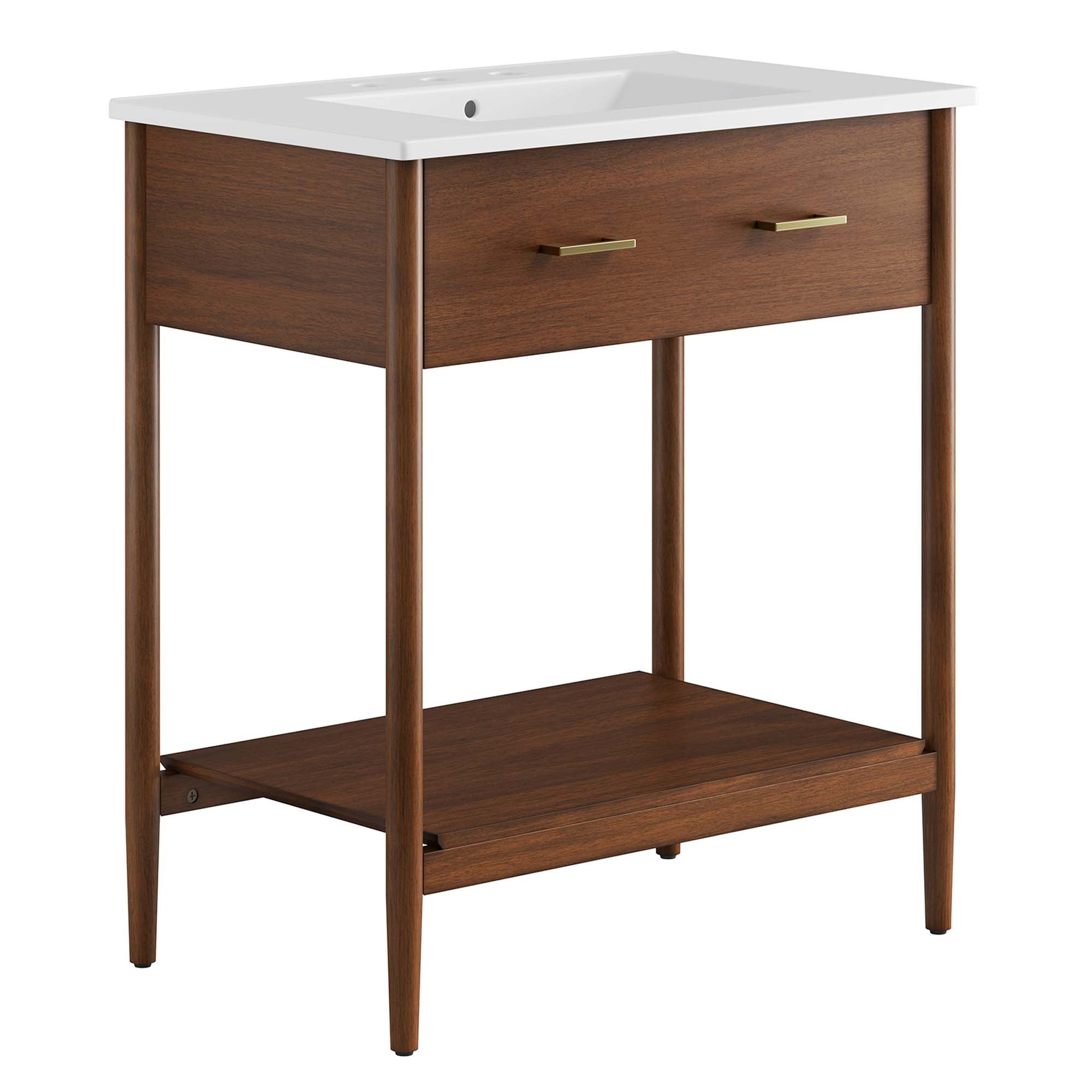 Zaire 30" Bathroom Vanity, Walnut White