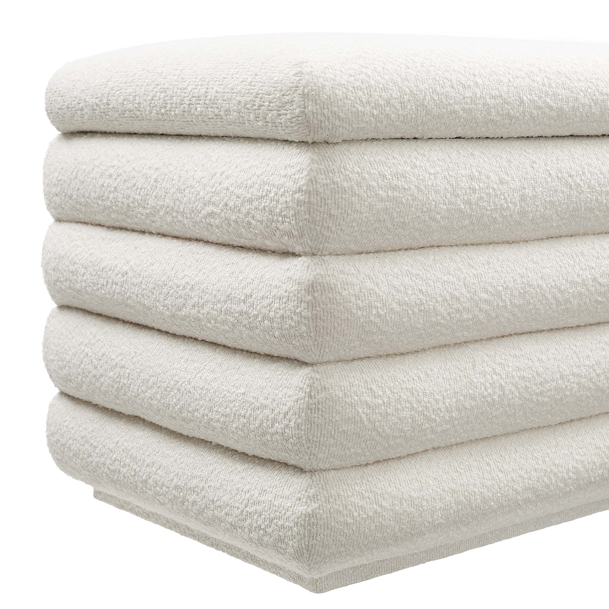 Mezzo Boucle Upholstered Storage Bench, Cloud