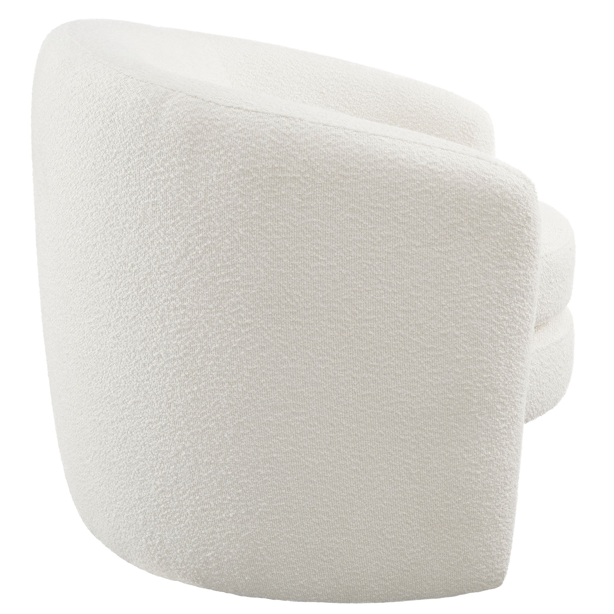 Affinity Upholstered Boucle Fabric Curved Back Armchair, Cloud