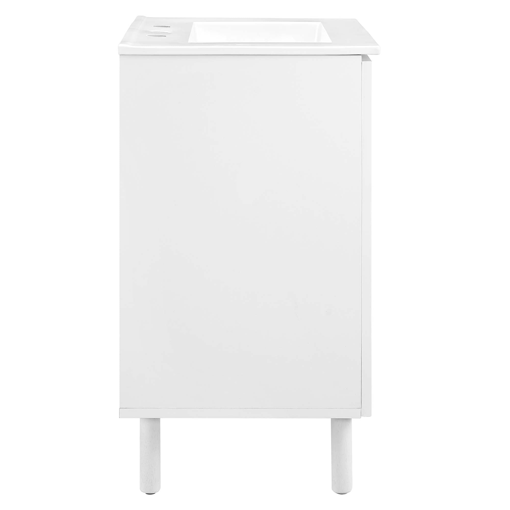 Calla 24" Perforated Metal Bathroom Vanity, White White