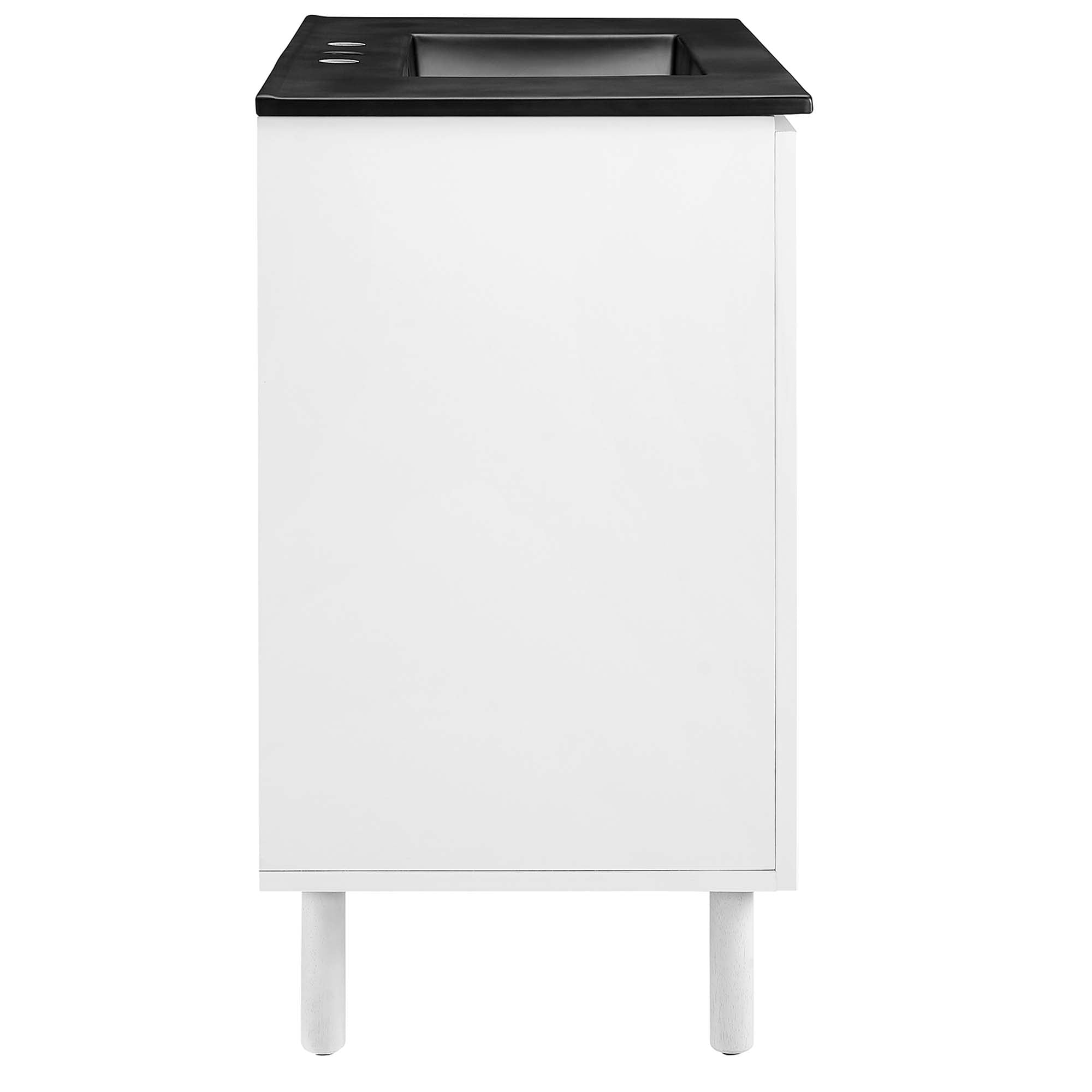 Calla 36" Perforated Metal Bathroom Vanity, Black White