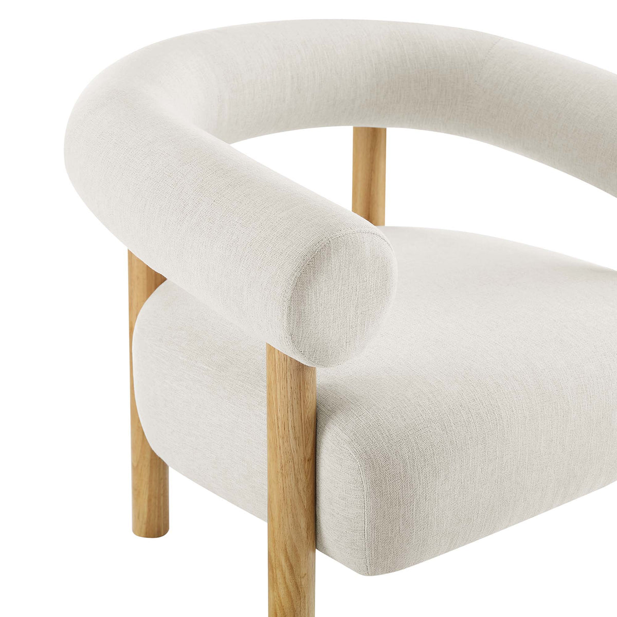 Sable Upholstered Fabric Armchair, Ivory Natural