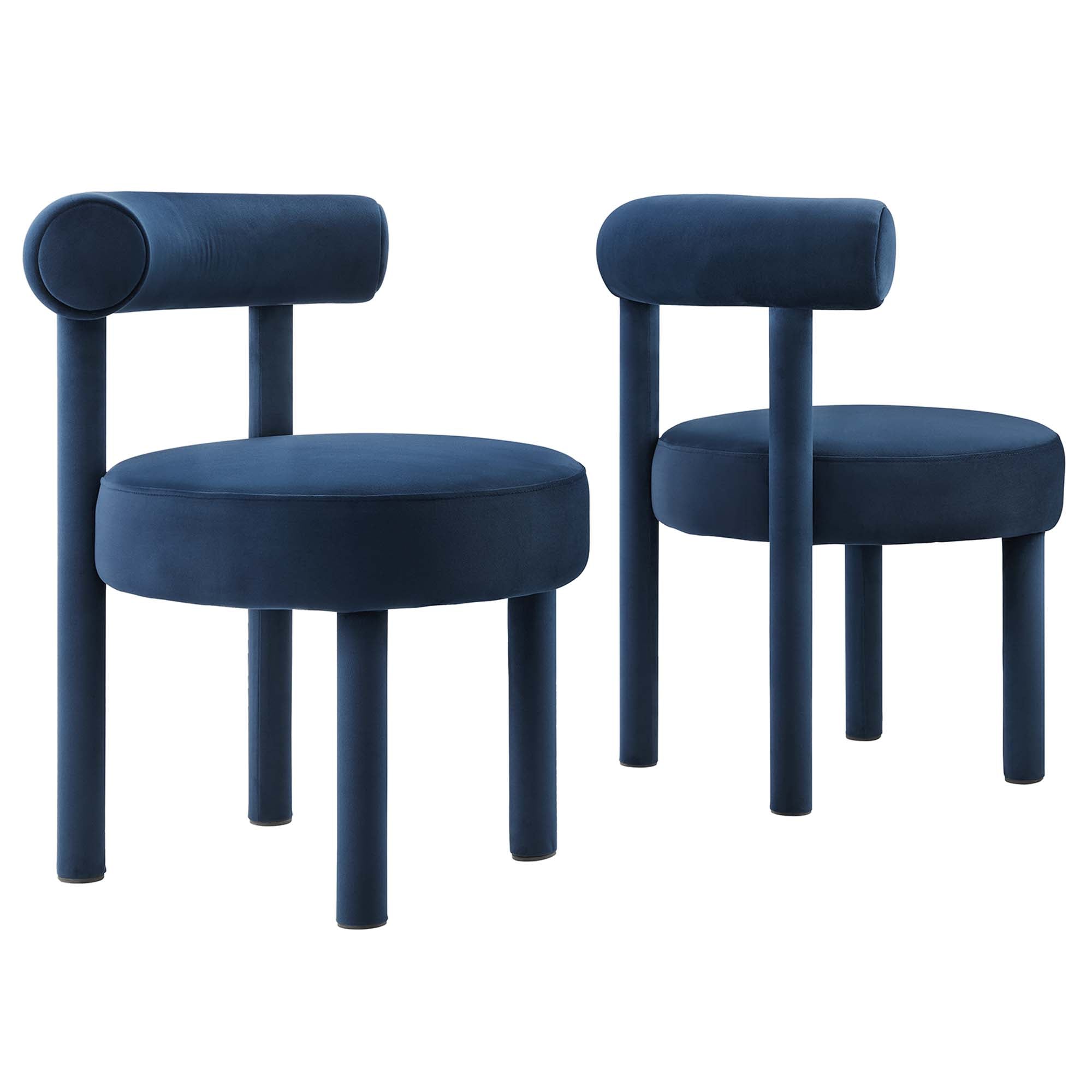Toulouse Performance Velvet Dining Chair Set of 2, Midnight Blue