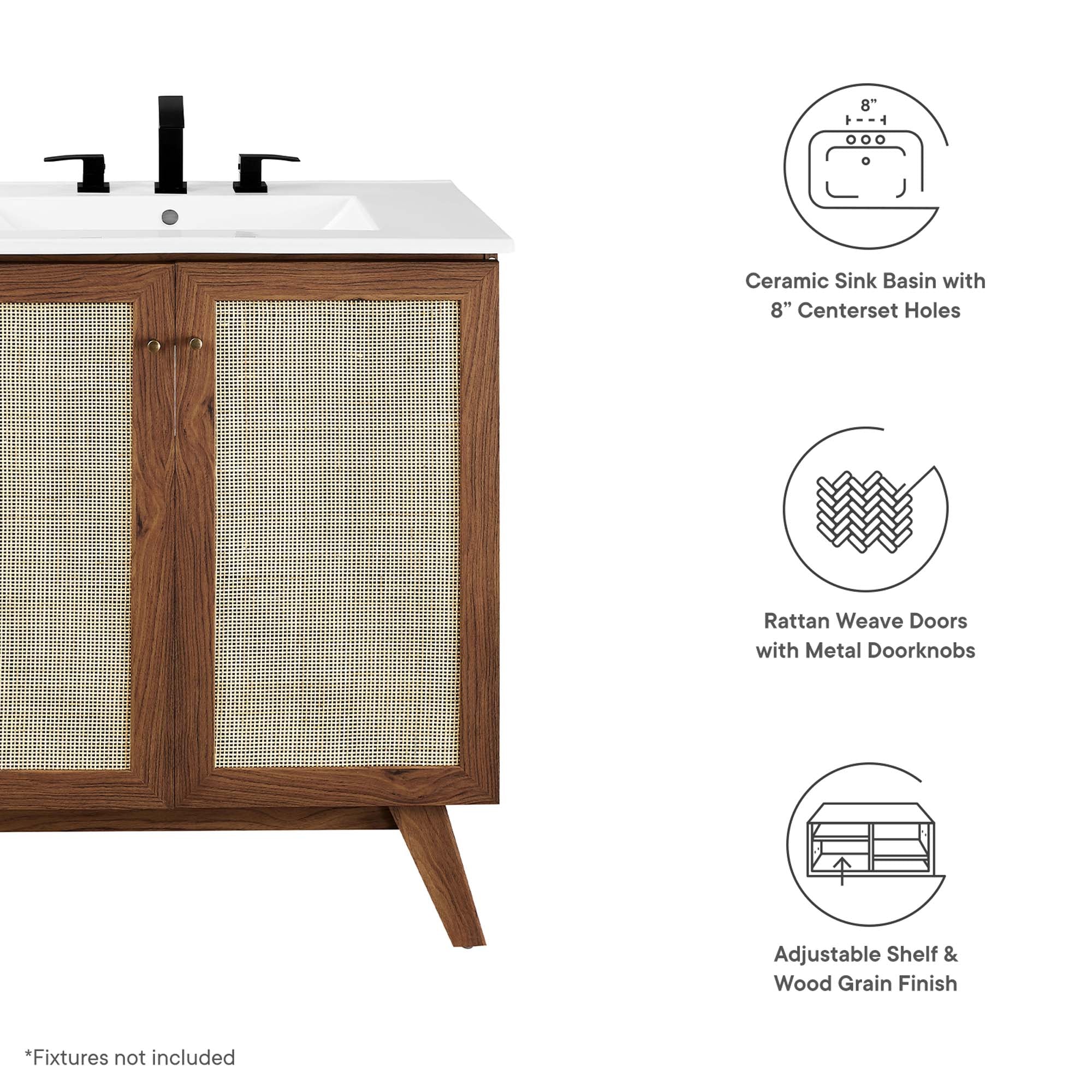 Soma 30" Bathroom Vanity, Walnut White