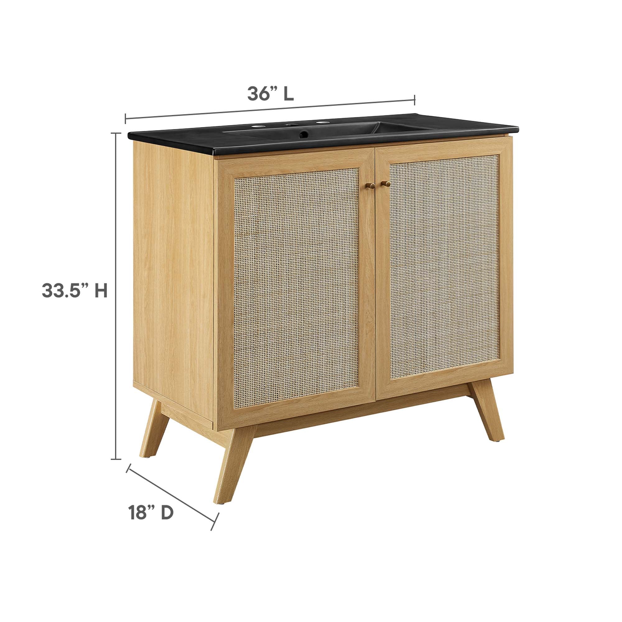 Soma 36" Bathroom Vanity, Oak Black