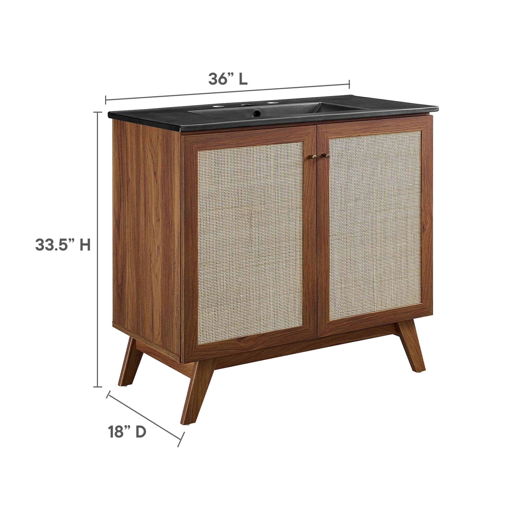 Soma 36" Bathroom Vanity, Walnut Black
