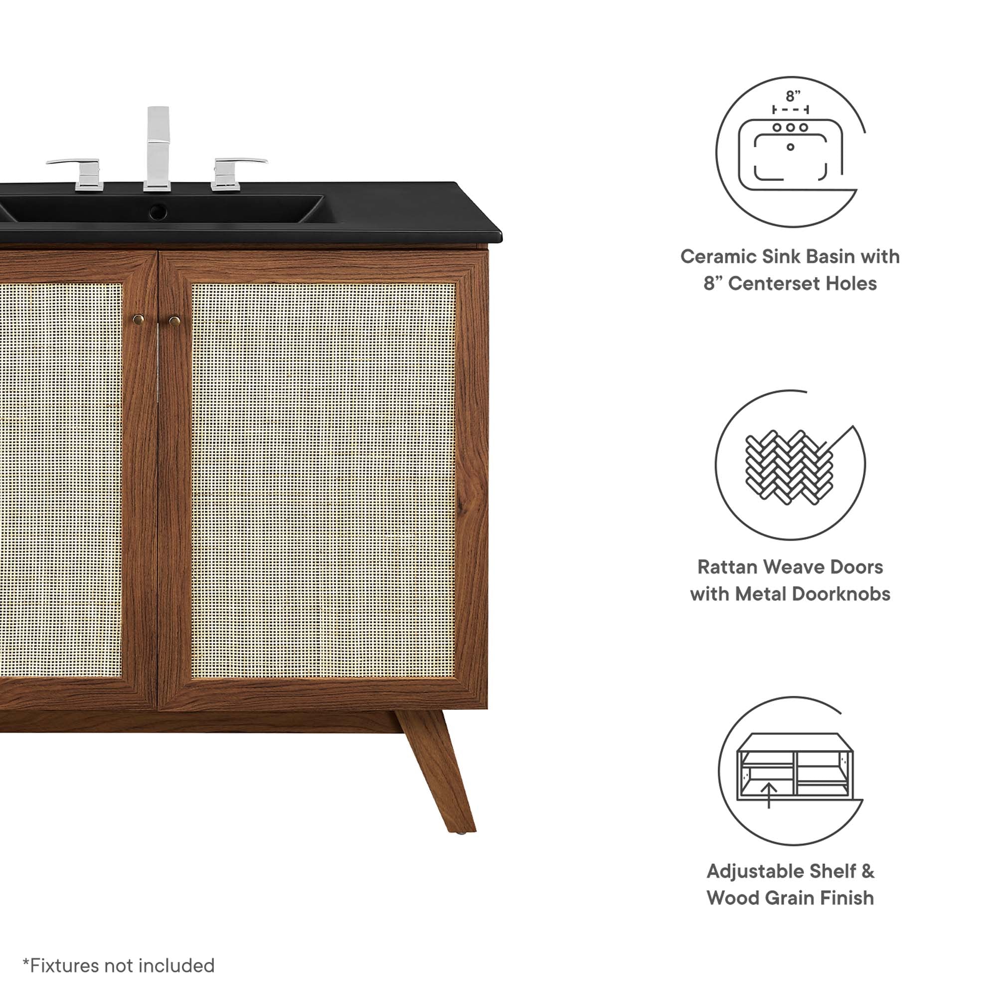 Soma 36" Bathroom Vanity, Walnut Black